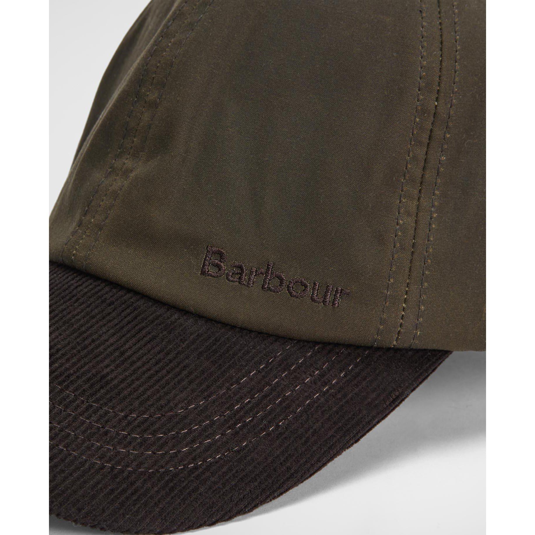 Olive/Brown - Barbour - Men's Ashby Wax Baseball Cap - 3