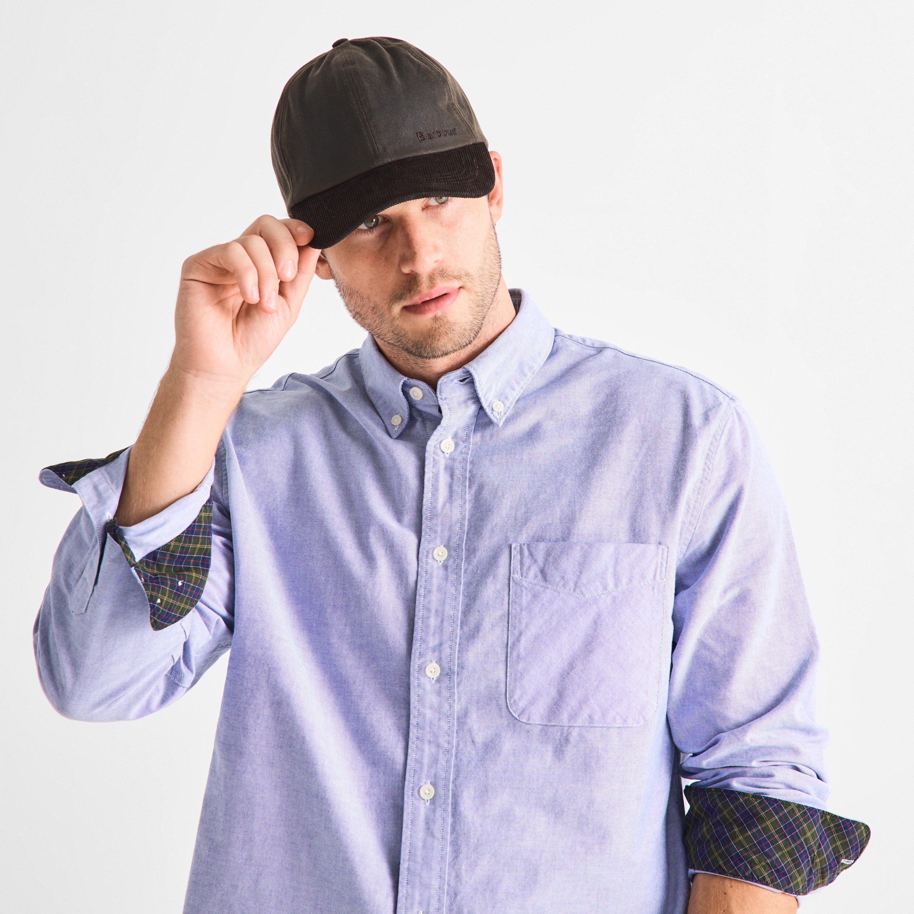 Olive/Brown - Barbour - Ashby Waxed Cotton With Cord Peak Cap - 3