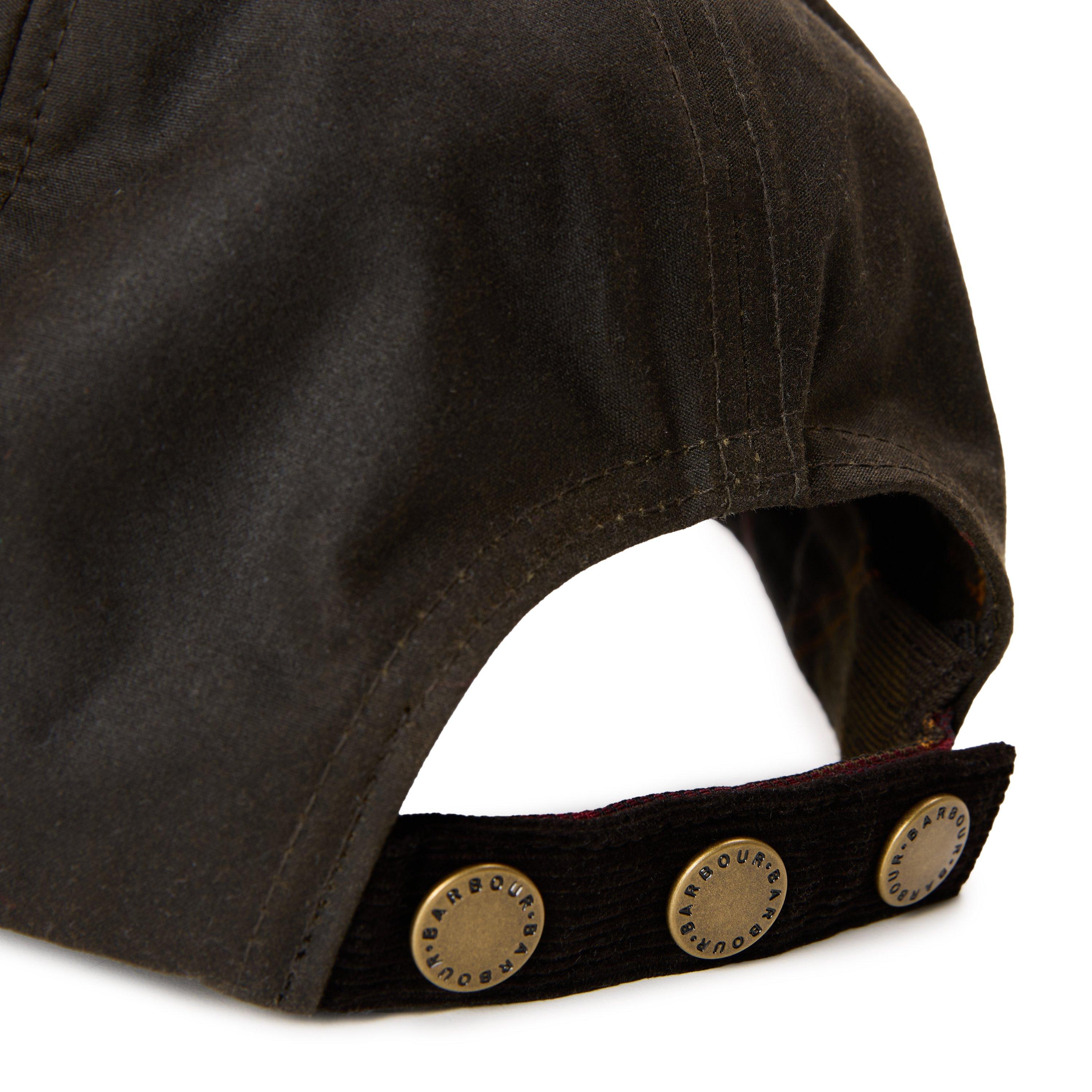 Olive/Brown - Barbour - Ashby Waxed Cotton With Cord Peak Cap - 3