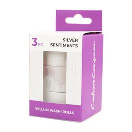 Crafters Companion Vellum Washi Rolls - Silver Sentiments