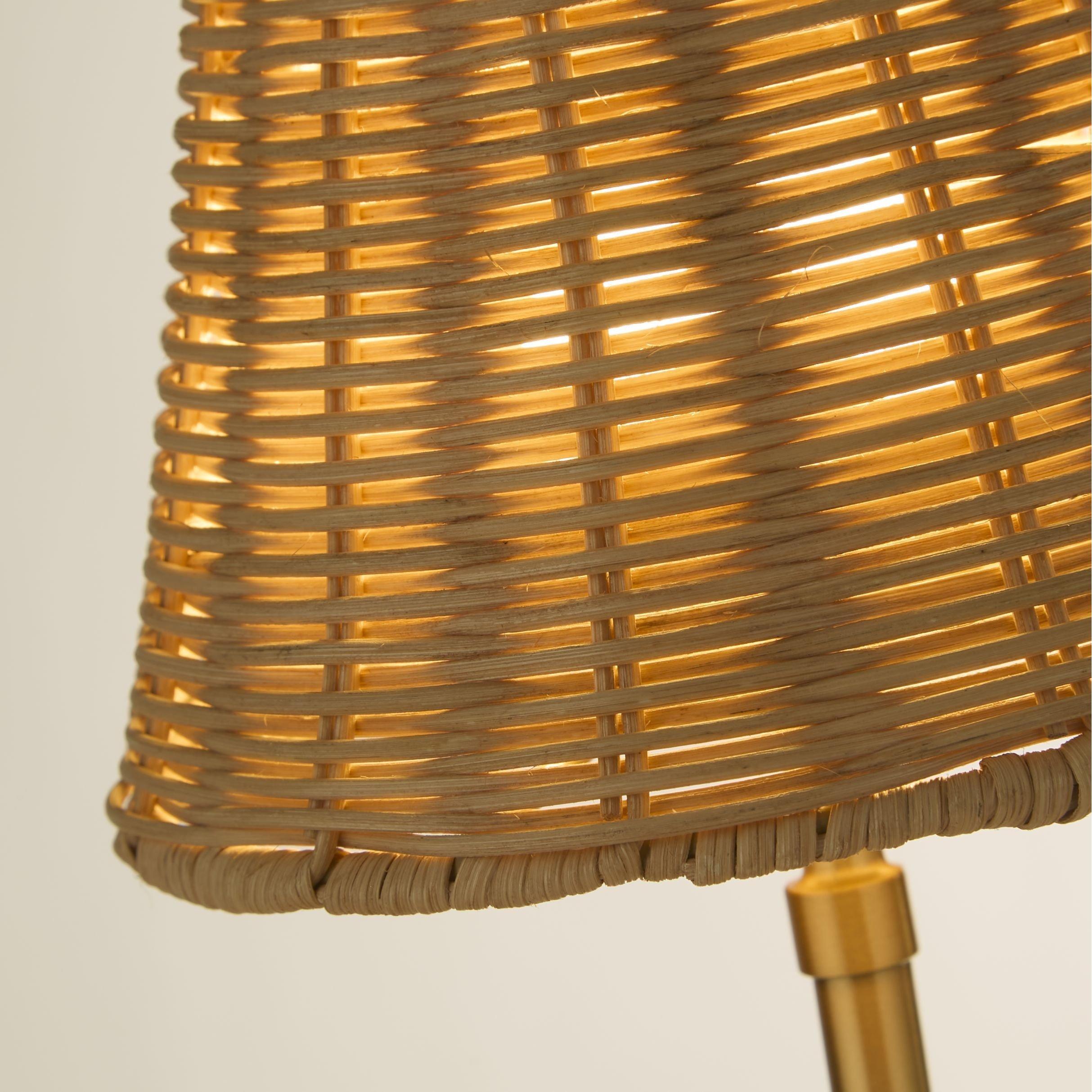 Gold - Lighting Collection - Recharageable Rattan Gold Table Lamp - 3
