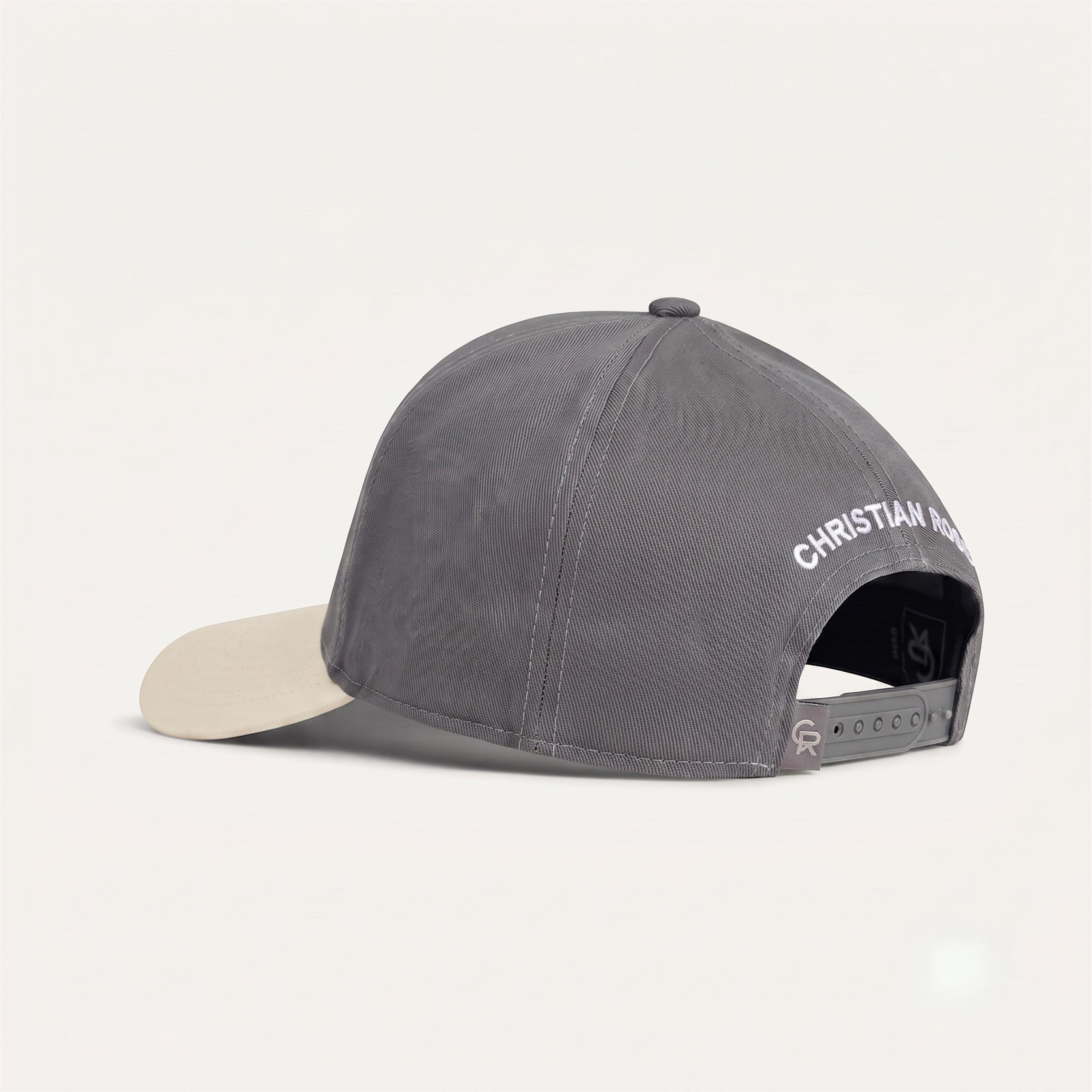 Grey / Cream - Christian Rose - Contrast Iconic II Plate Trucker Cap - 3