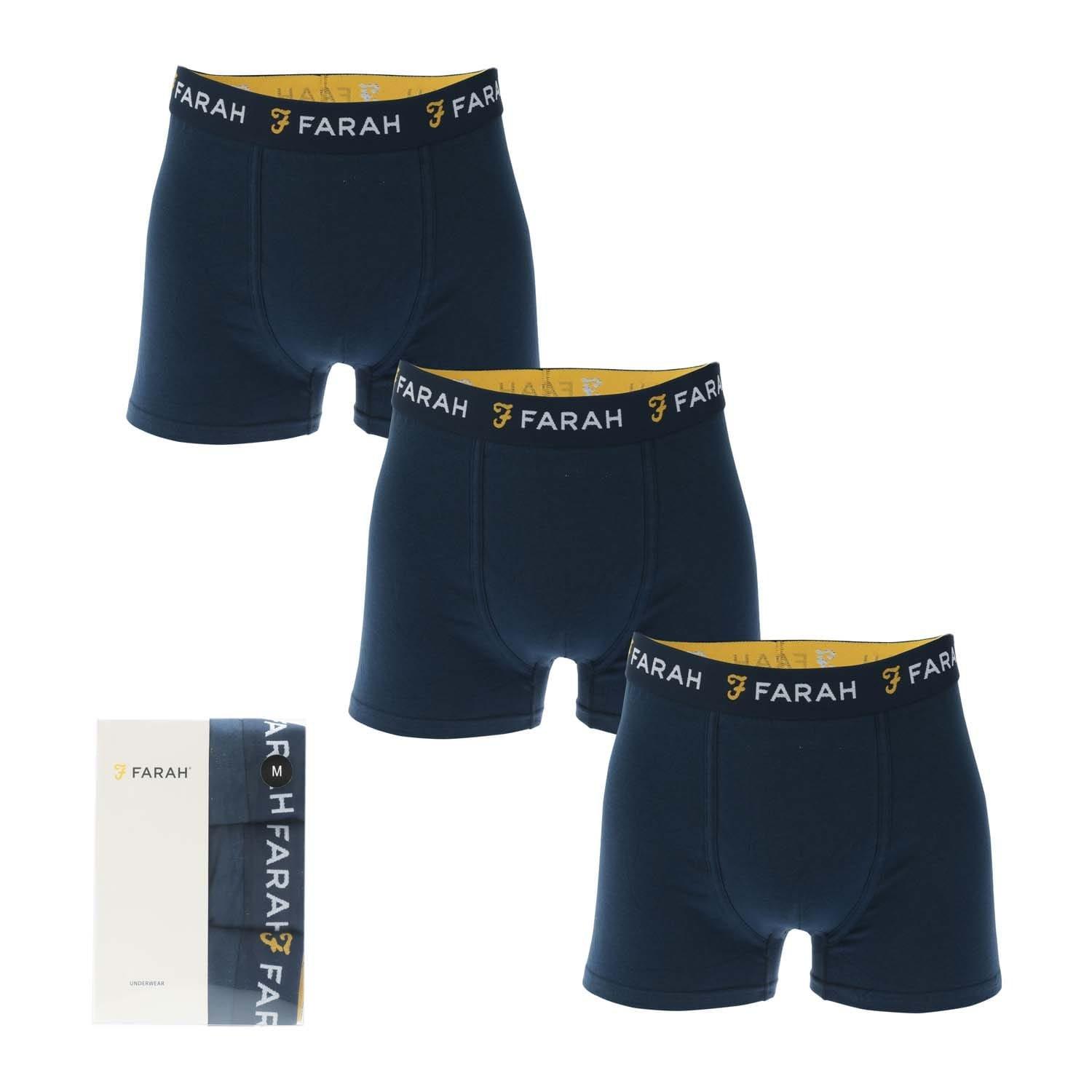 Navy - Farah - Aveleer 3 Pack Boxer Shorts