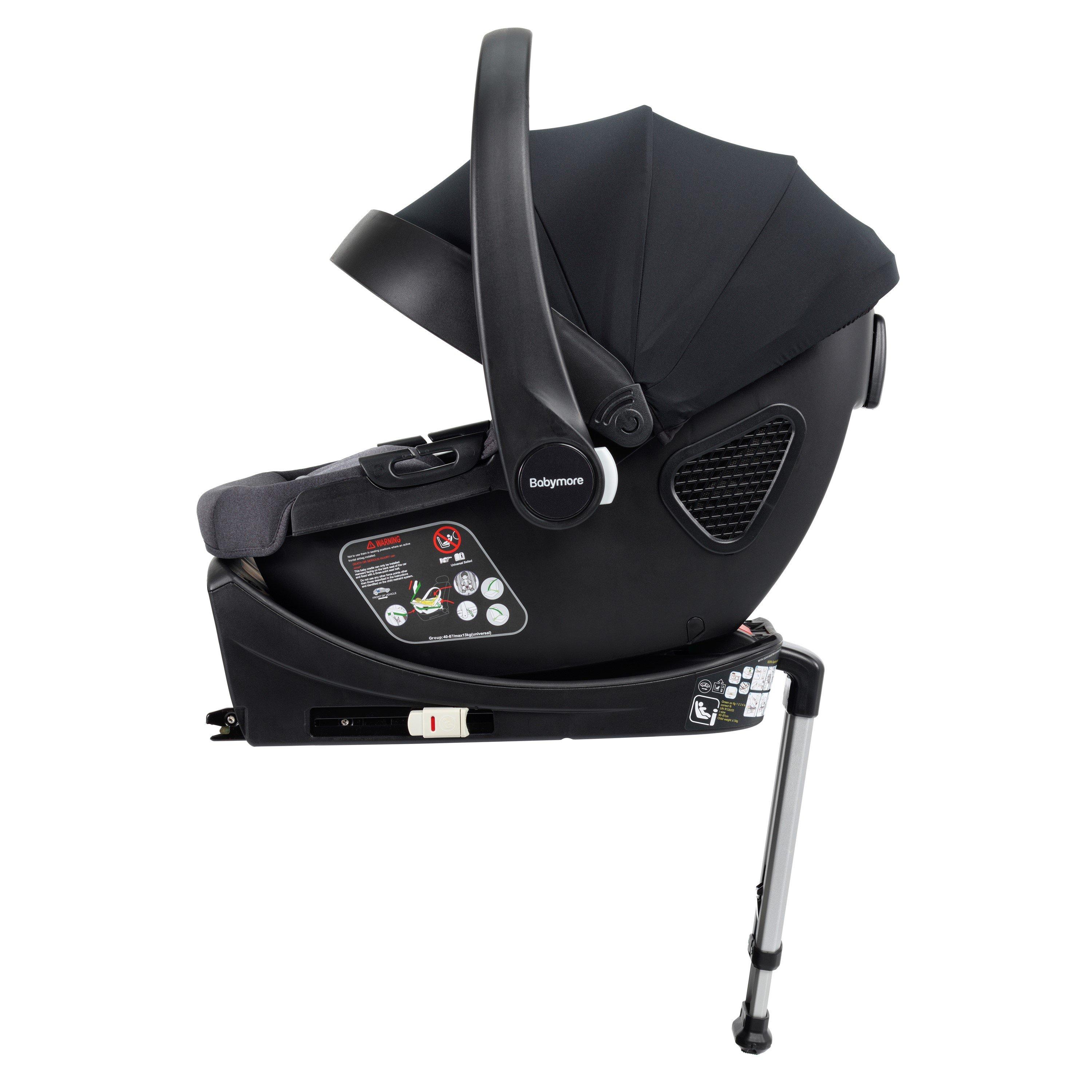 Babymore  Newborn Coco I-Size Baby Car Seat With Isofix Base - Black - 71x35x44