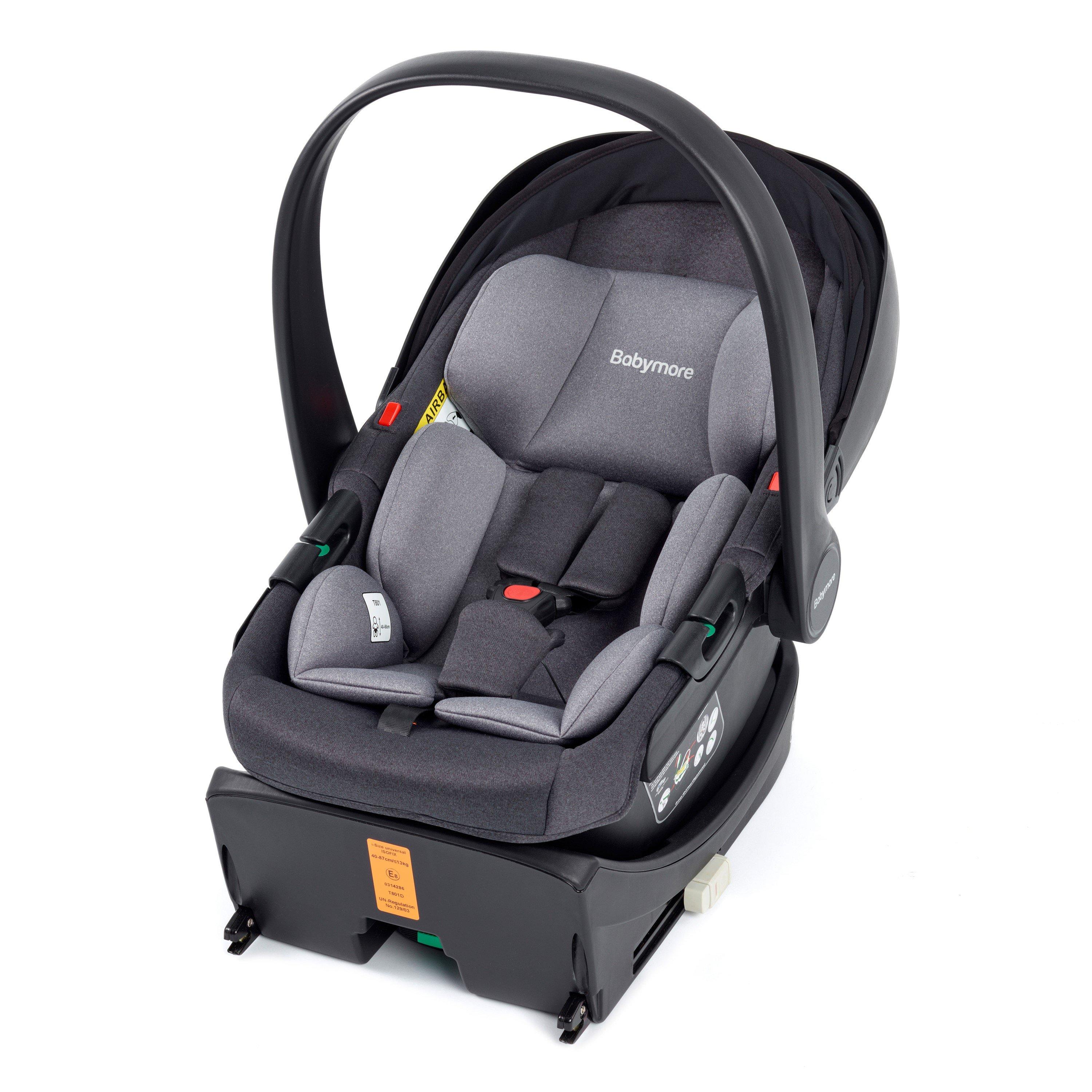 Black - Babymore - Coco i-Size Baby Car Seat with Isofix Base - 3