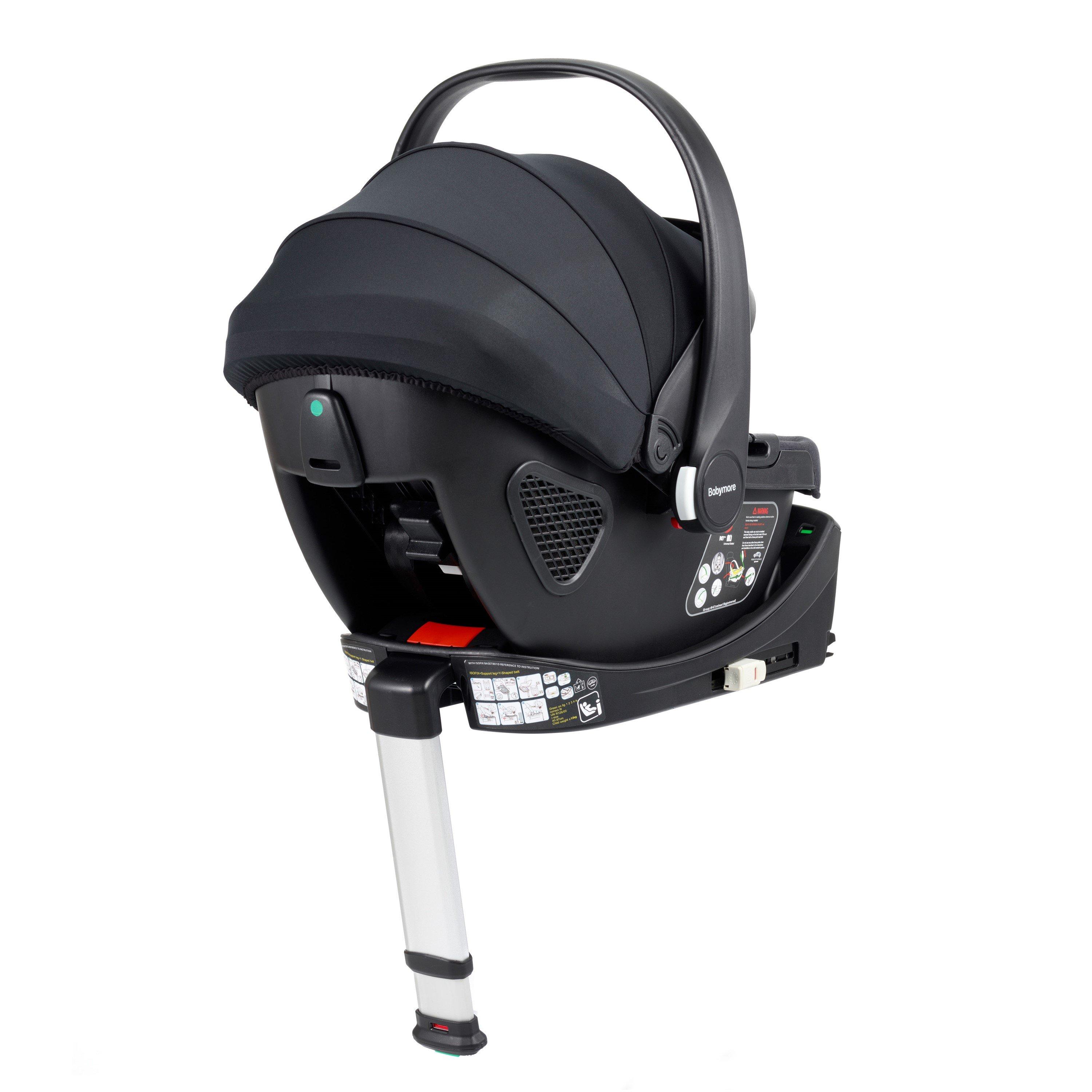 Black - Babymore - Coco i-Size Baby Car Seat with Isofix Base - 4