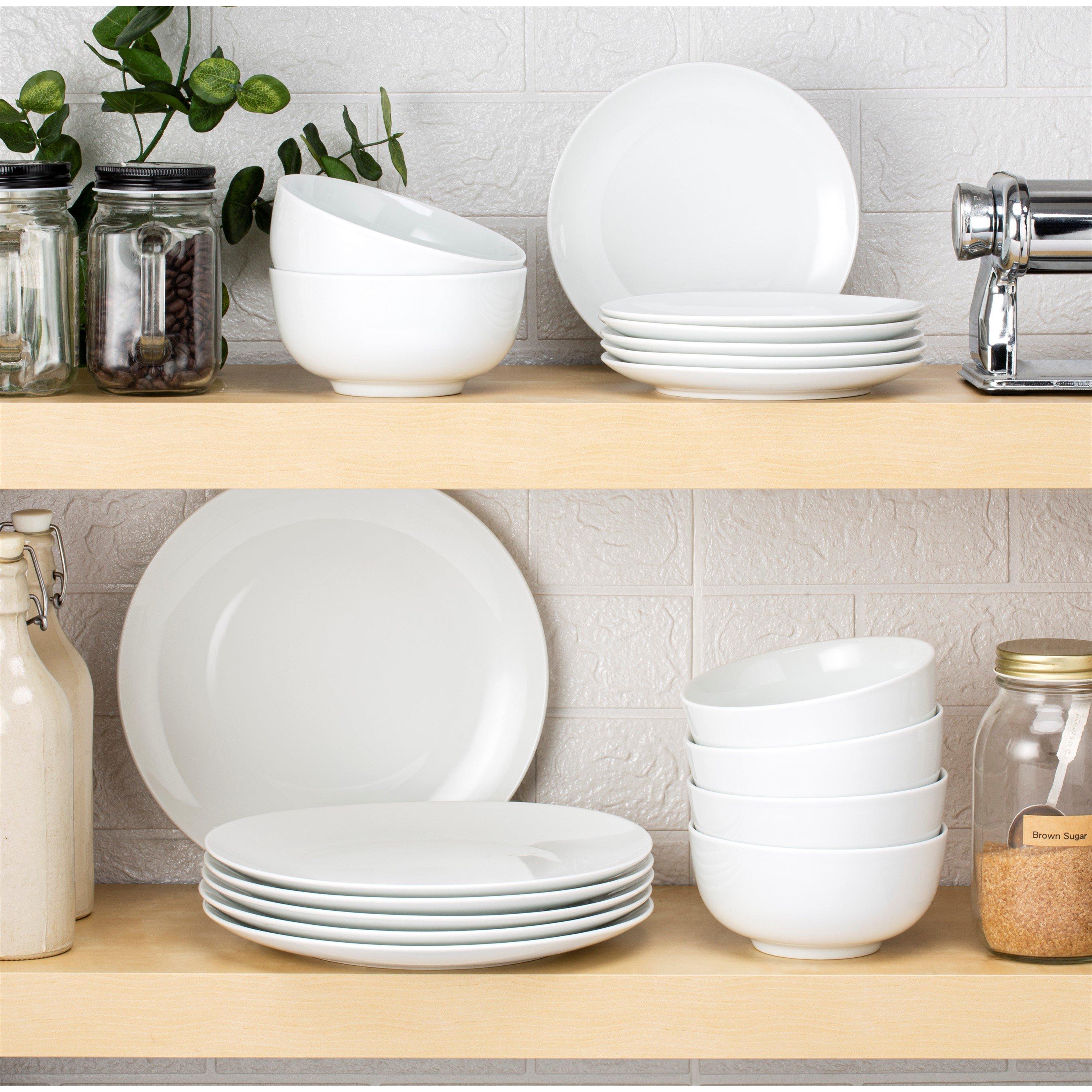 White - Waterside - 18pc Vermont Super White Dinner Set - 1