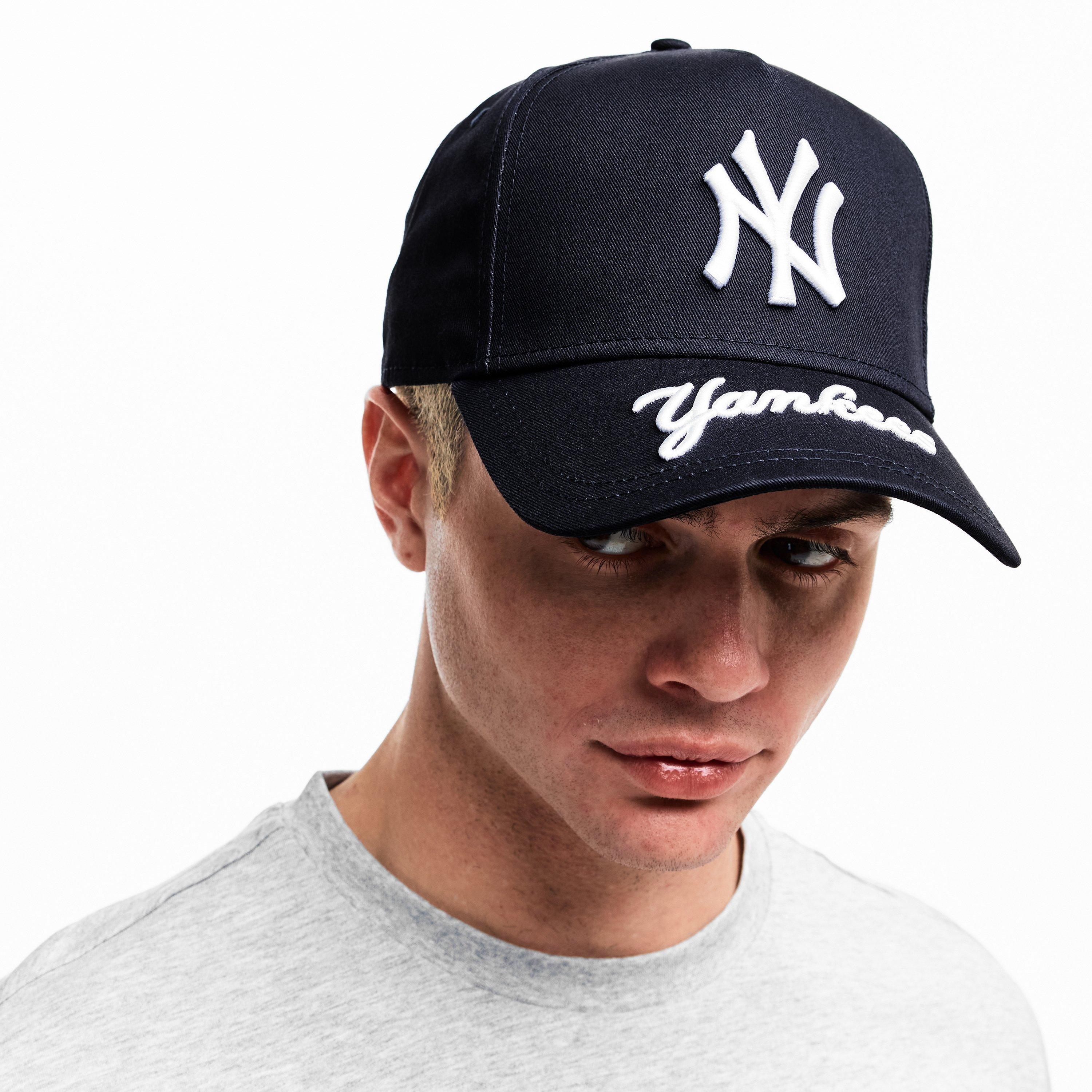 Navy - New Era - Visor Script Adjustable Baseball Cap - 3
