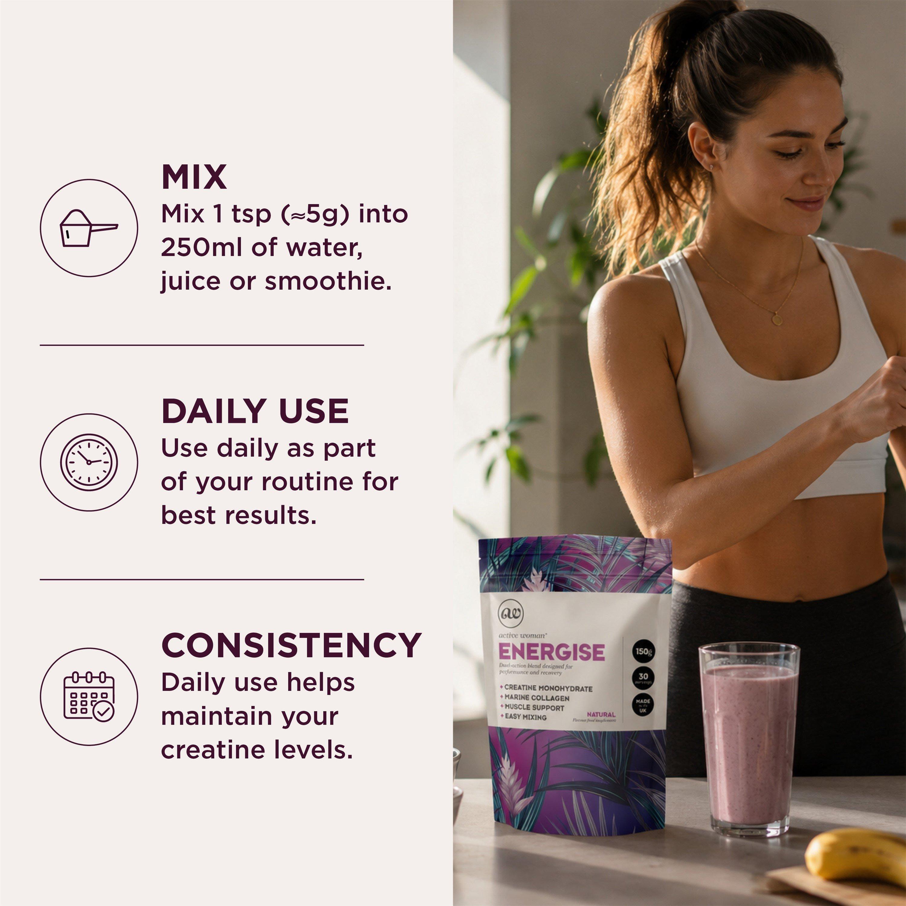 No Flavour - Bio-Synergy - Active Woman Energise  Creatine & Marine powder 1 - 2