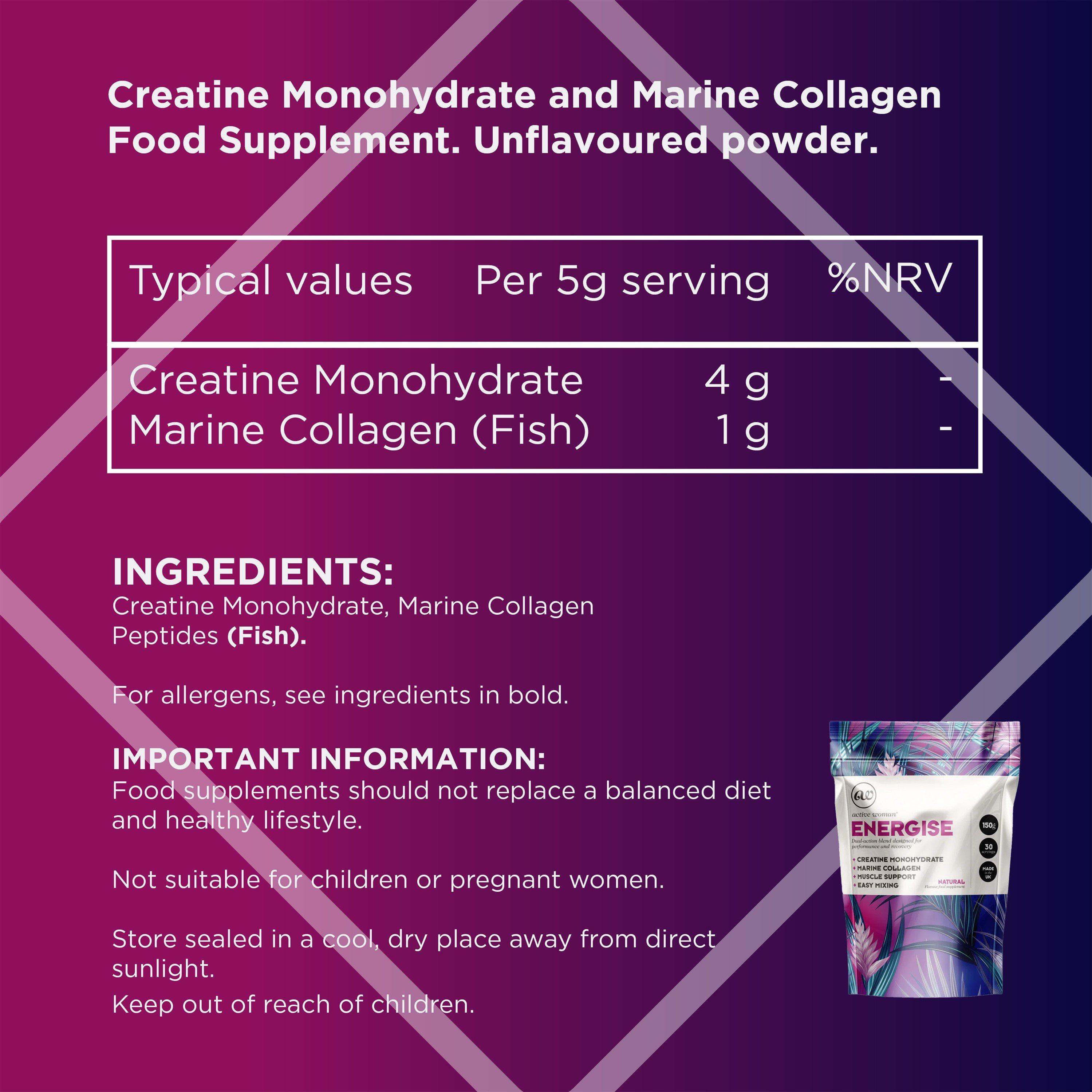 No Flavour - Bio-Synergy - Active Woman Energise  Creatine & Marine powder 1 - 6