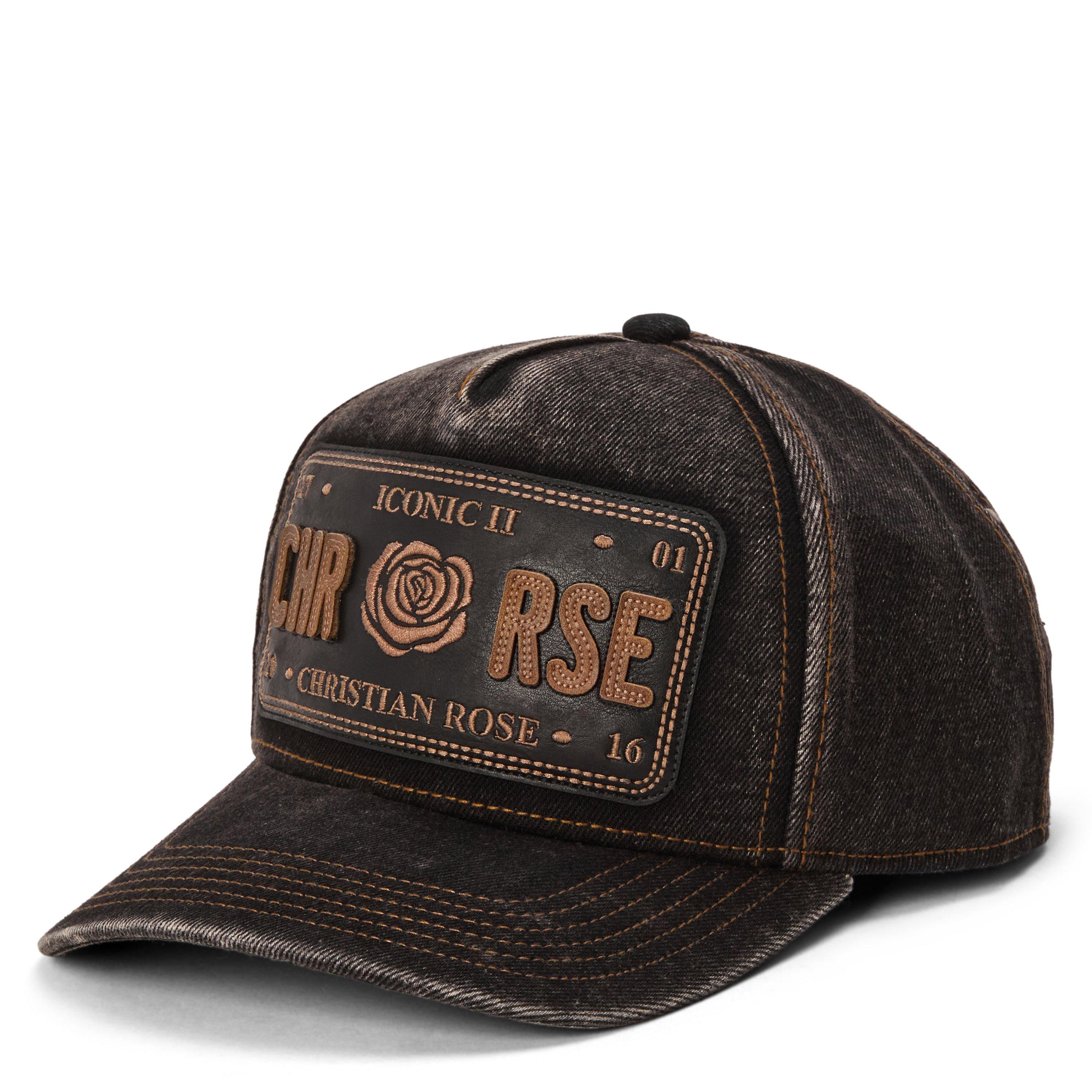 Christian Rose Men's Iconic Ii Leather Plate Cap - Brown / Brown