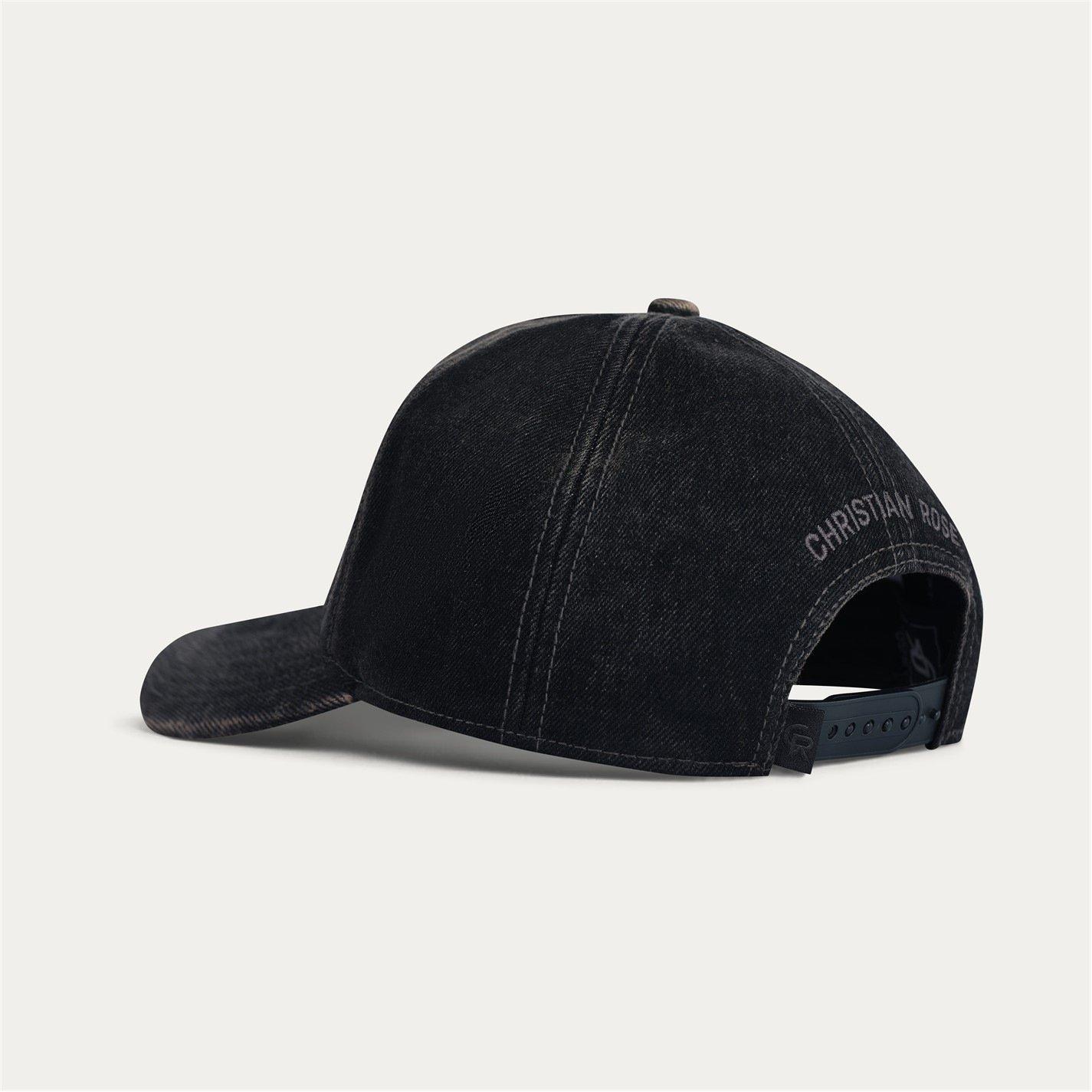 Schwarz / Schwarz - Christian Rose - Iconic II Leather Plate Cap - 3
