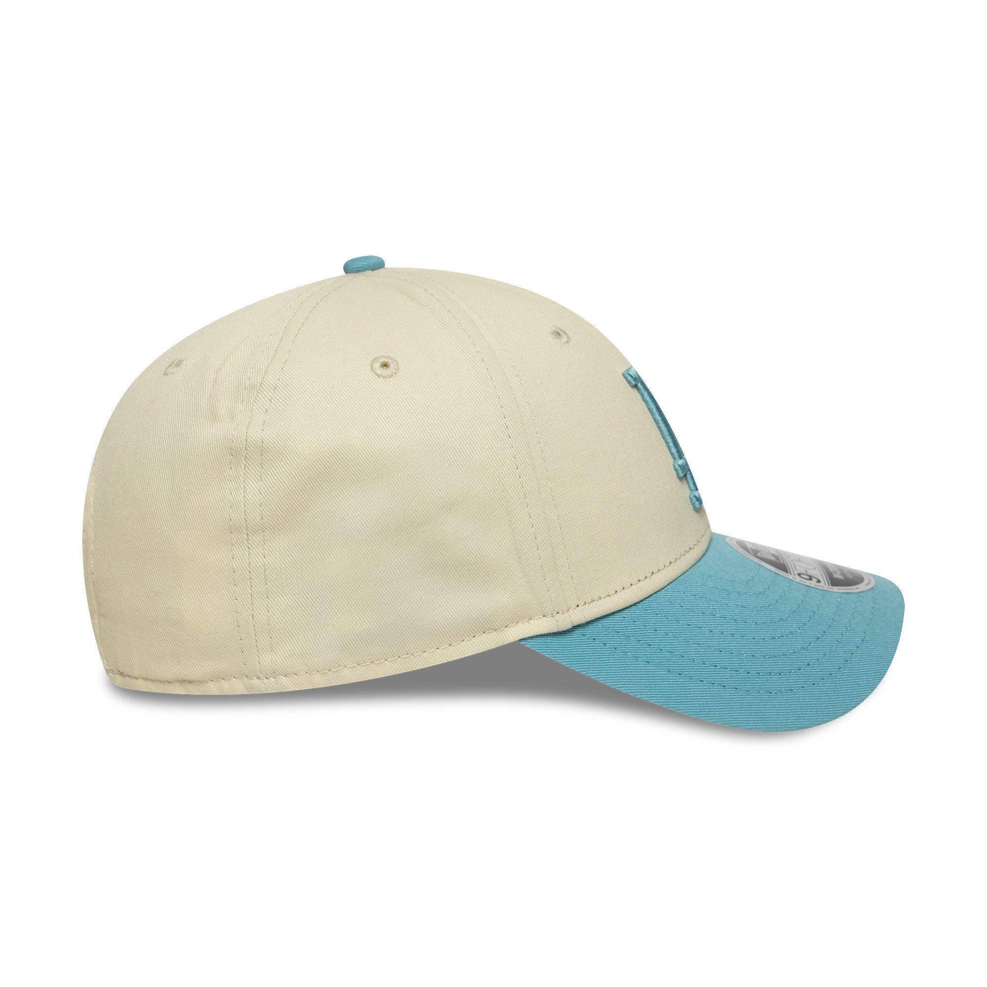 LA Cream / Blue - New Era - 9FORTY M-Crown Adjustable Baseball Cap - 6