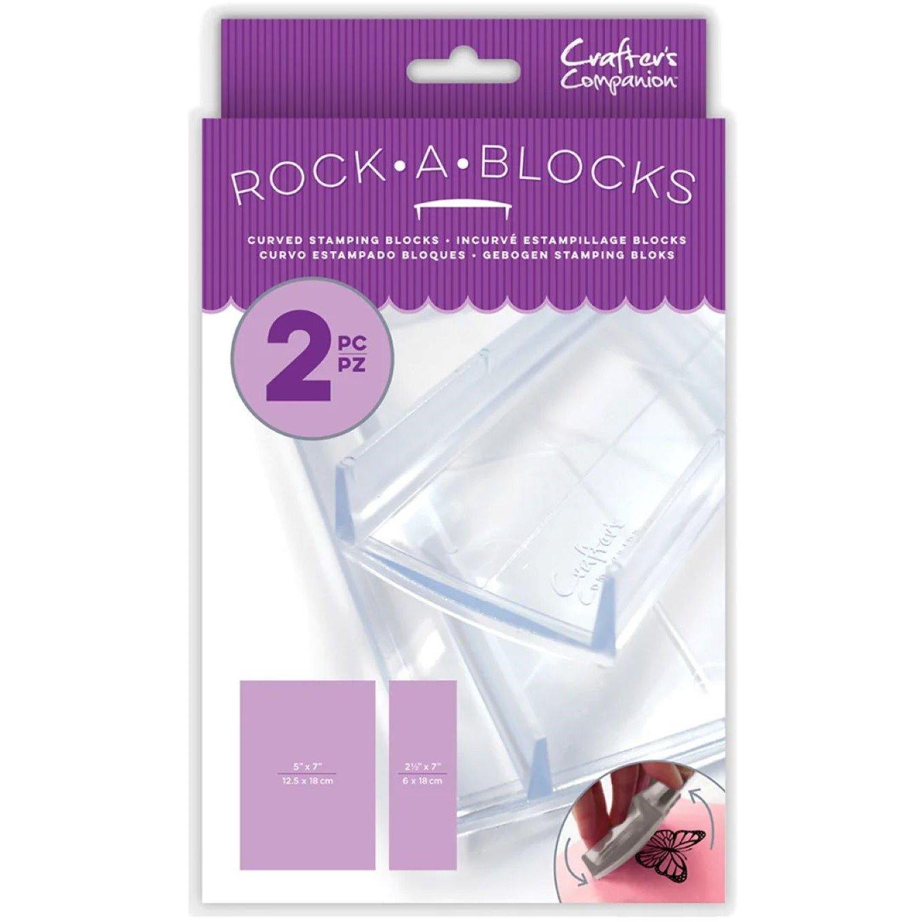 Clear - Crafters Companion - Clear Rock-A-Blocks - Set of 2 Stamping Blocks