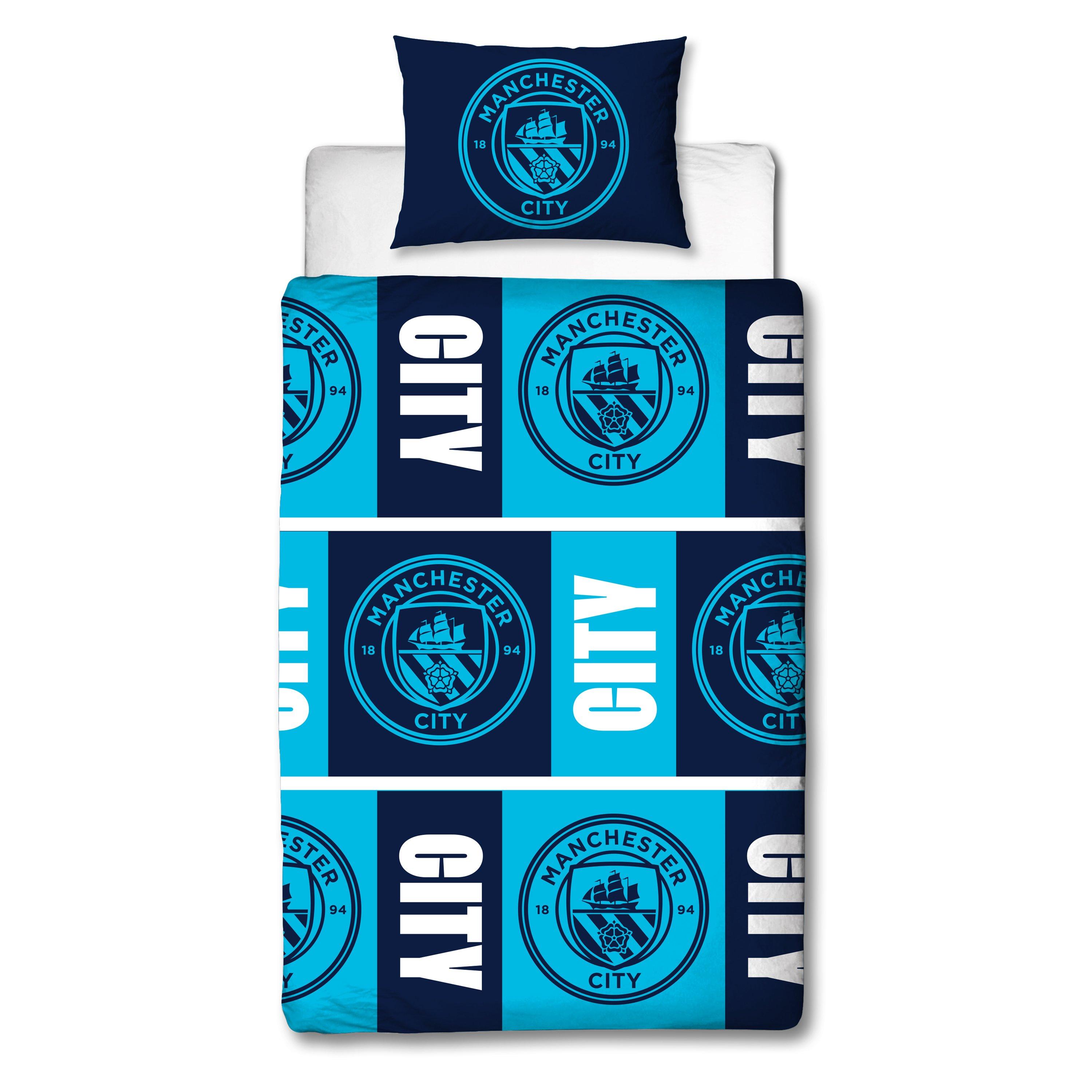 Blue - Manchester City FC - Manchester City FC Flashy Single Duvet Cover - 1