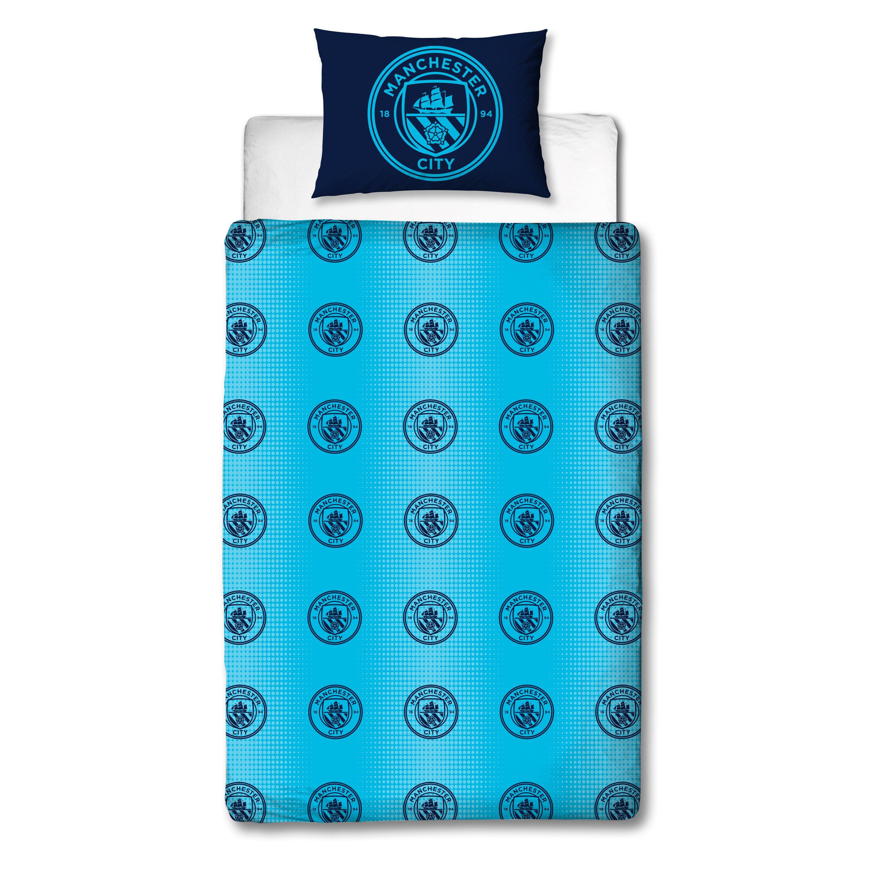 Blue - Manchester City FC - Manchester City FC Flashy Single Duvet Cover - 2