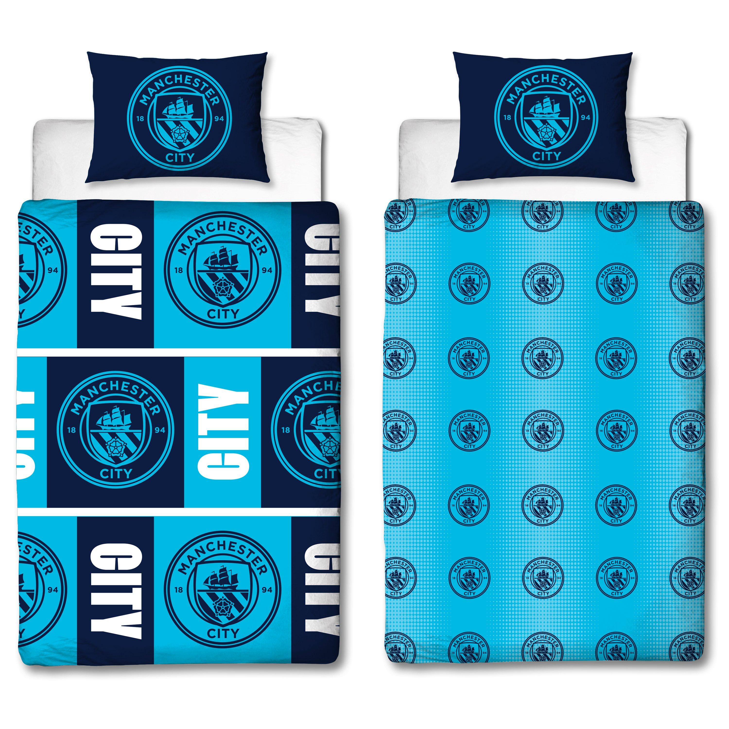 Blue - Manchester City FC - Manchester City FC Flashy Single Duvet Cover - 3