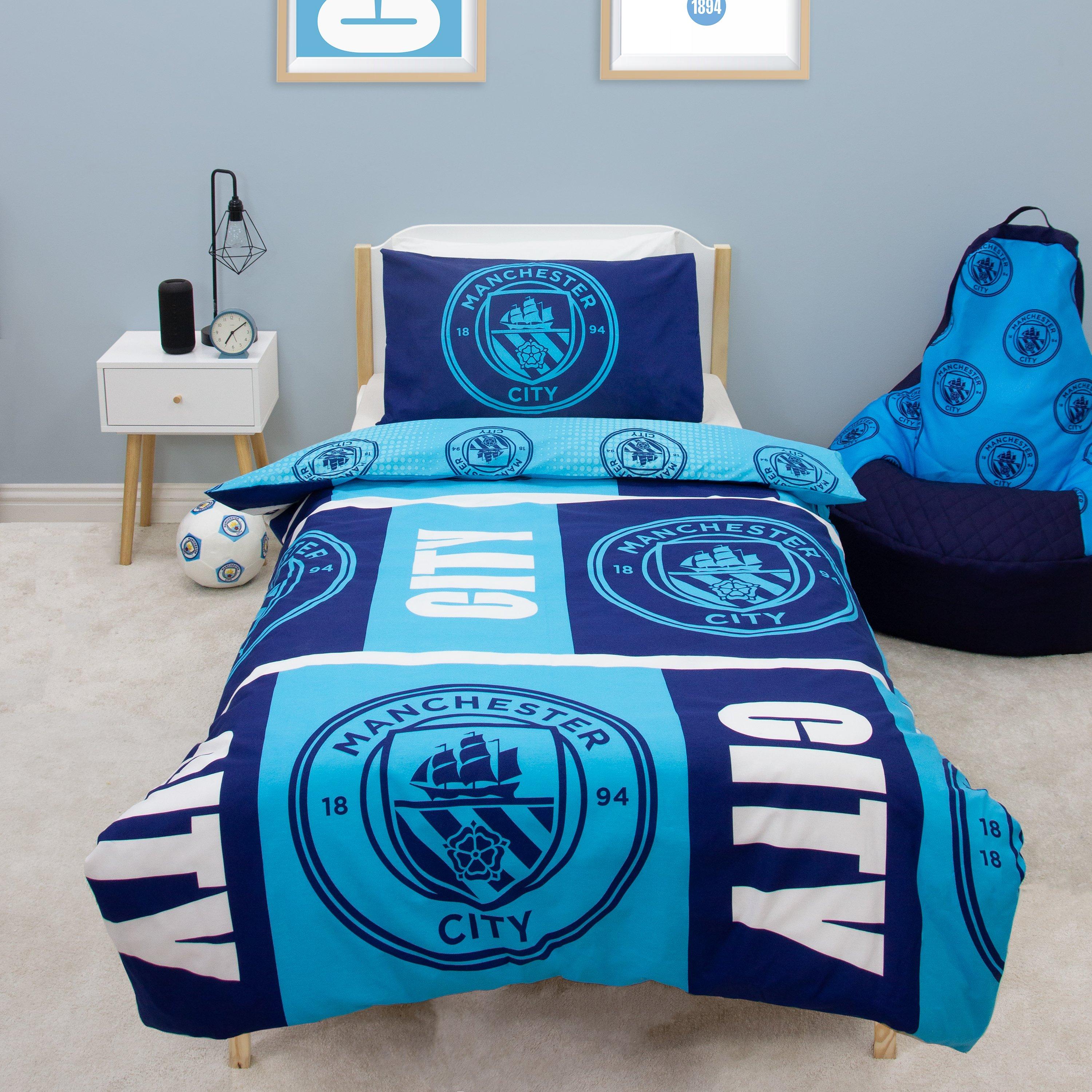Blue - Manchester City FC - Manchester City FC Flashy Single Duvet Cover - 4