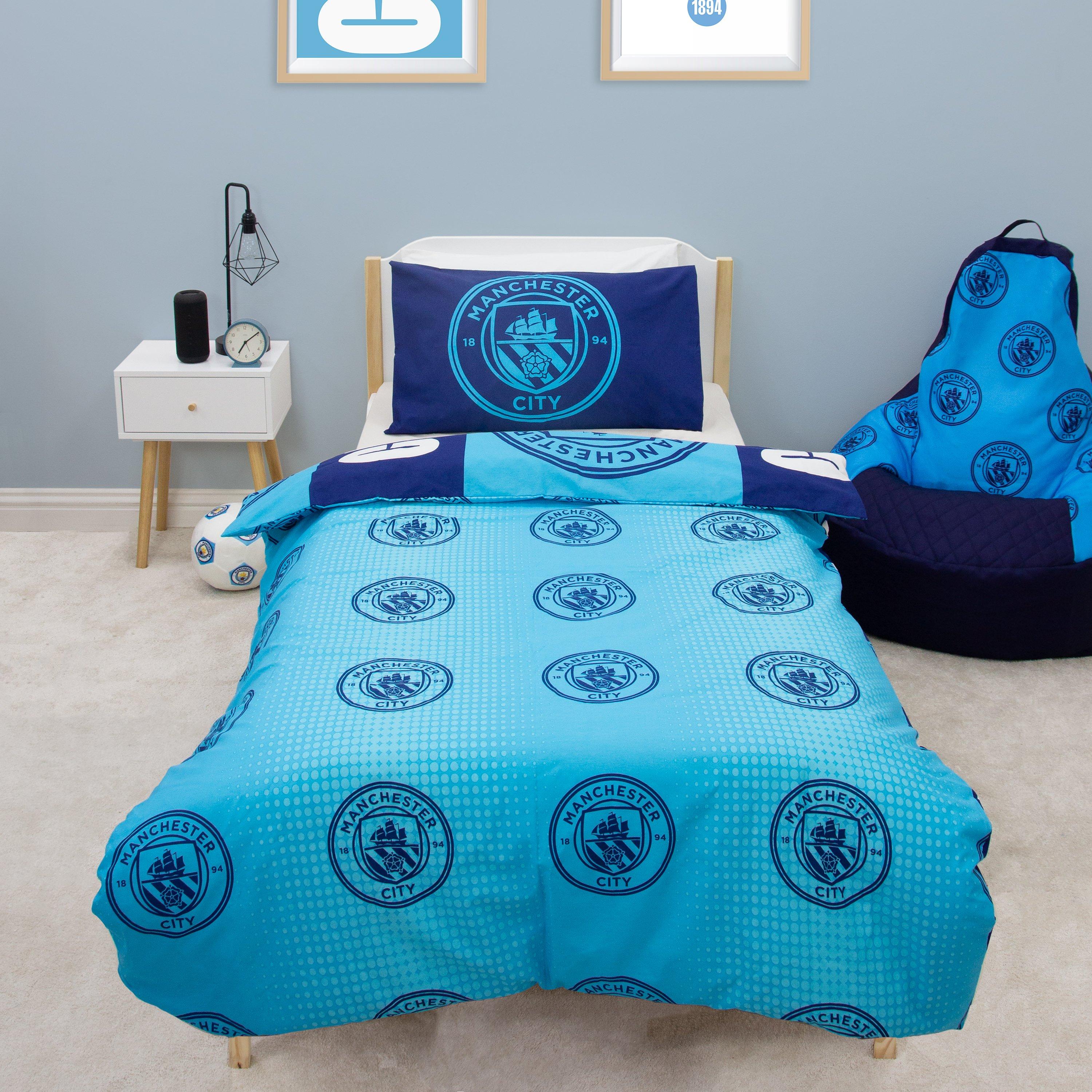 Blue - Manchester City FC - Manchester City FC Flashy Single Duvet Cover - 5