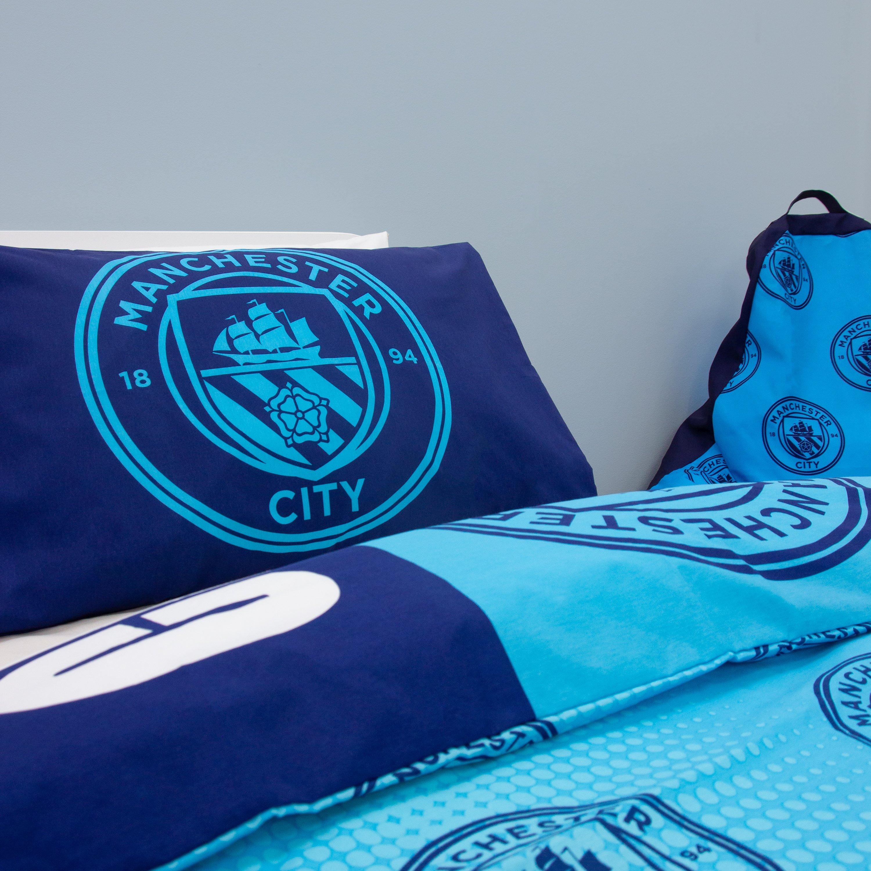 Blue - Manchester City FC - Manchester City FC Flashy Single Duvet Cover - 7
