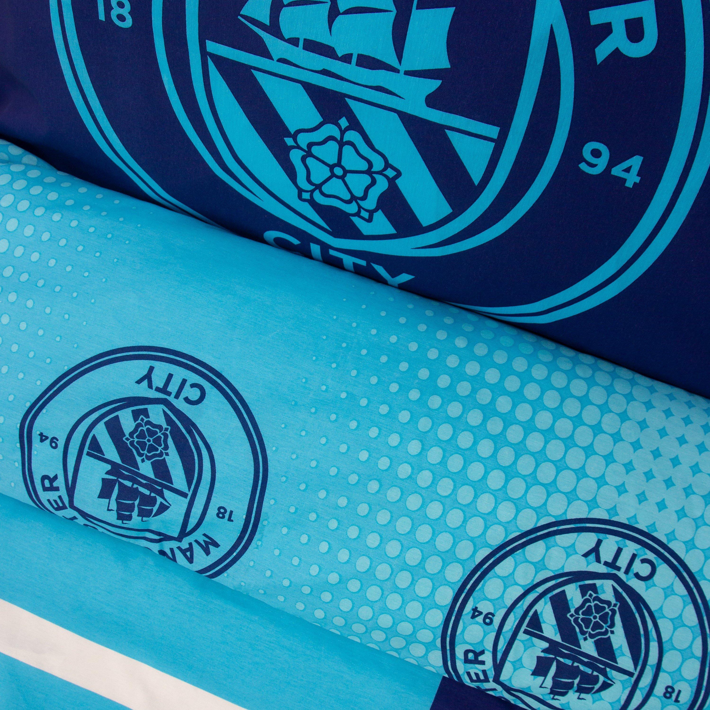 Blue - Manchester City FC - Manchester City FC Flashy Single Duvet Cover - 8