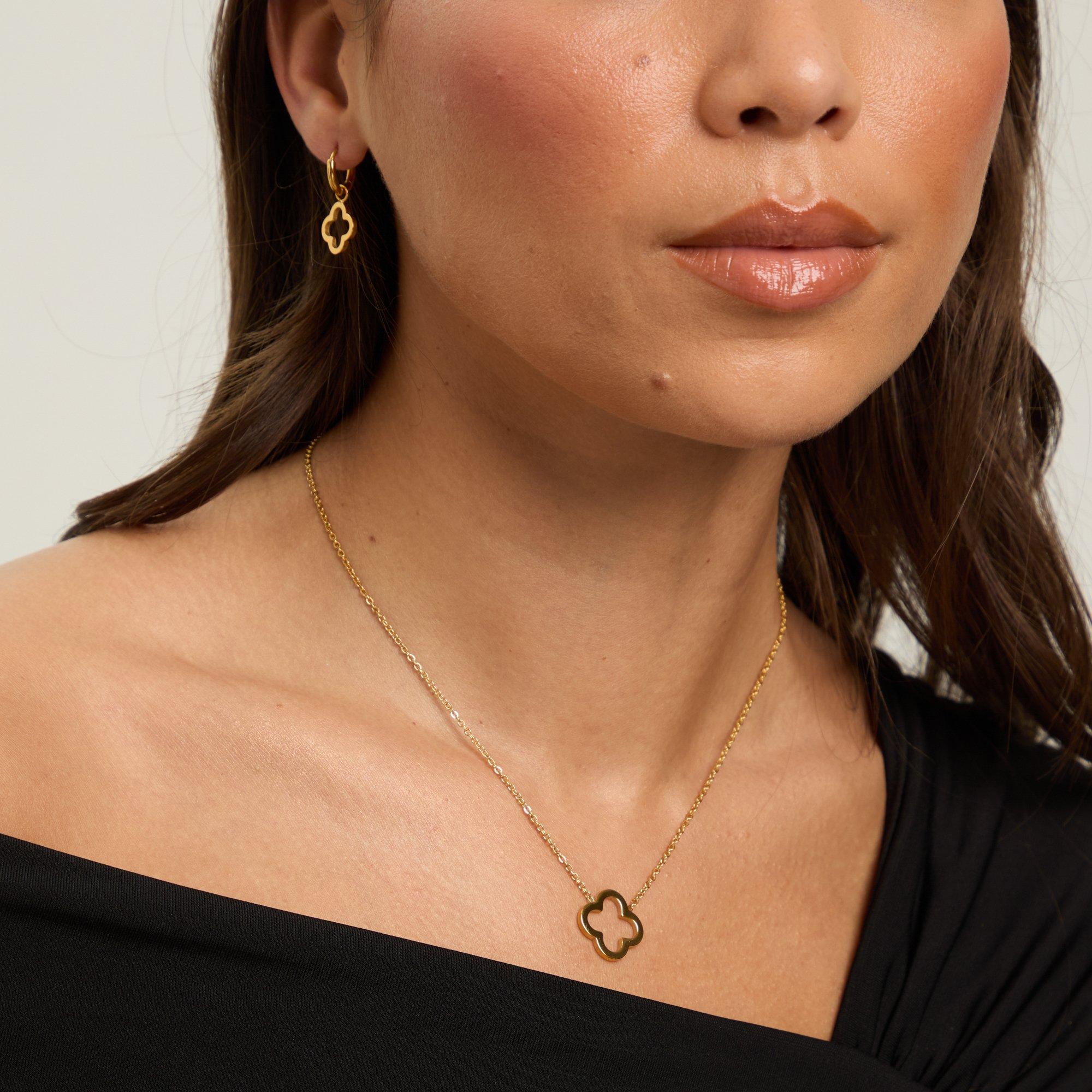 Gold - Jon Richard - Jon Richard Waterproof Gold Plated Clover Pendant - 2