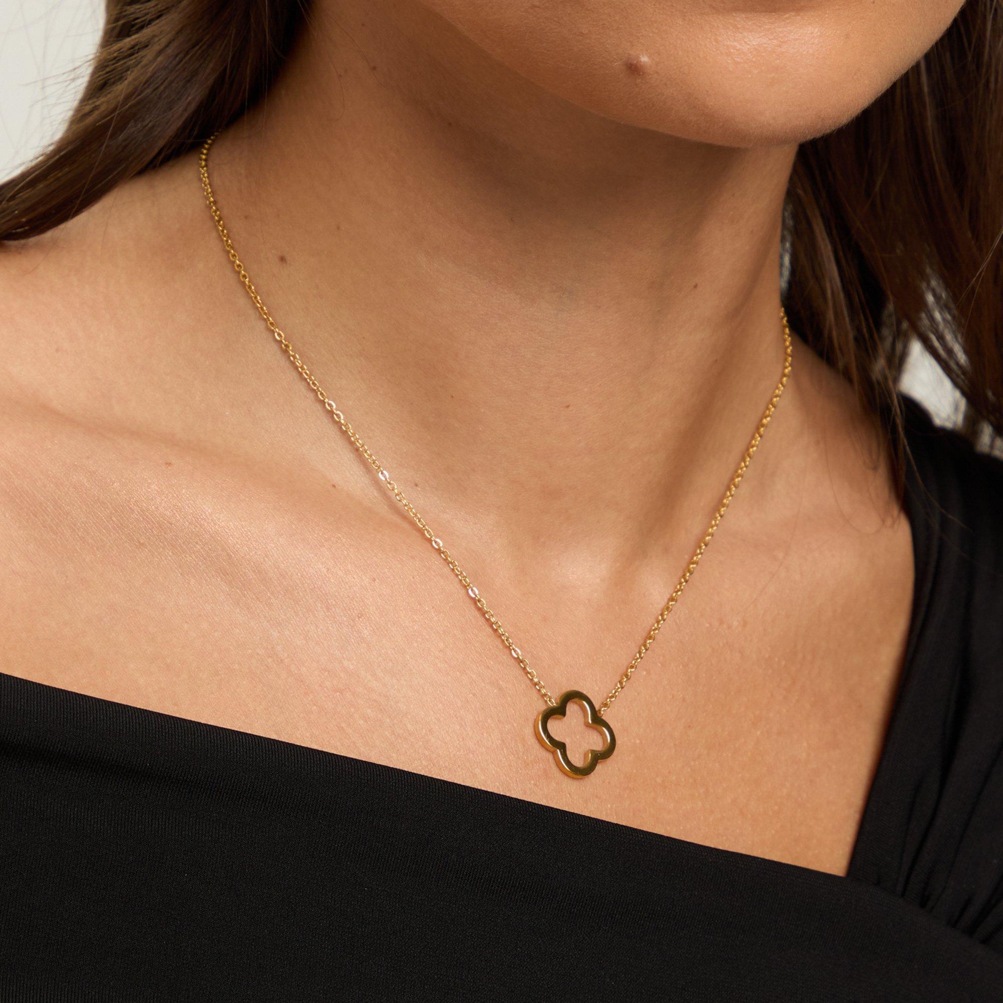 Gold - Jon Richard - Jon Richard Waterproof Gold Plated Clover Pendant - 4