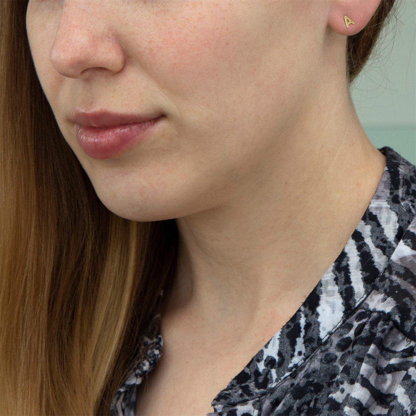 Yellow Gold - Be You - 9ct Gold Initial Stud Earrings - 2