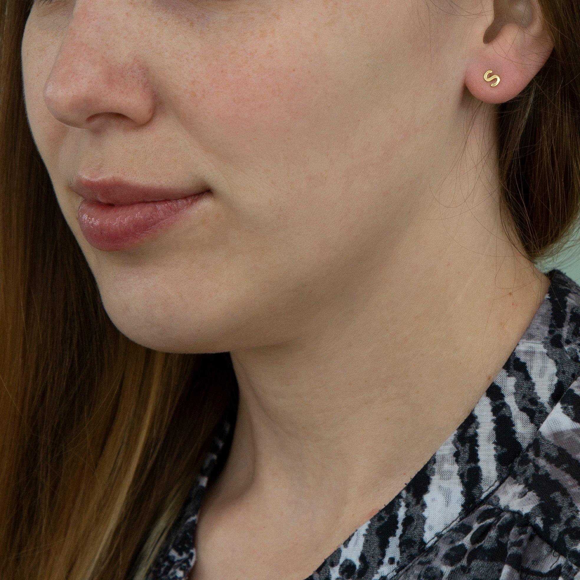 Yellow Gold - Be You - 9ct Gold Initial Stud Earrings - 11