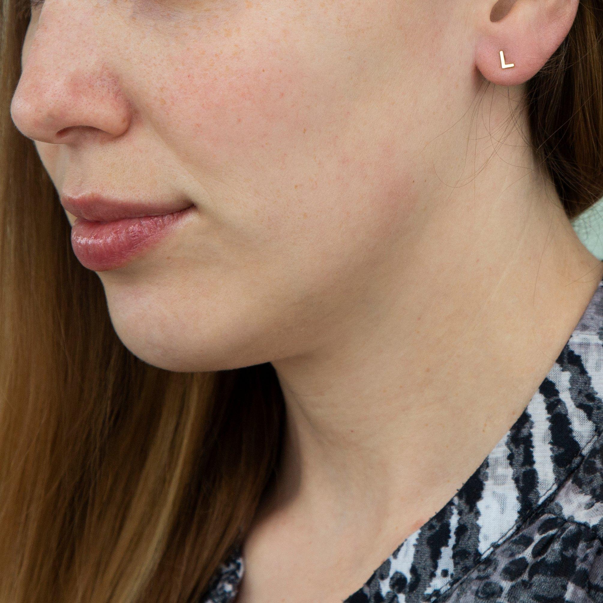 Yellow Gold - Be You - 9ct Gold Initial Stud Earrings - 9