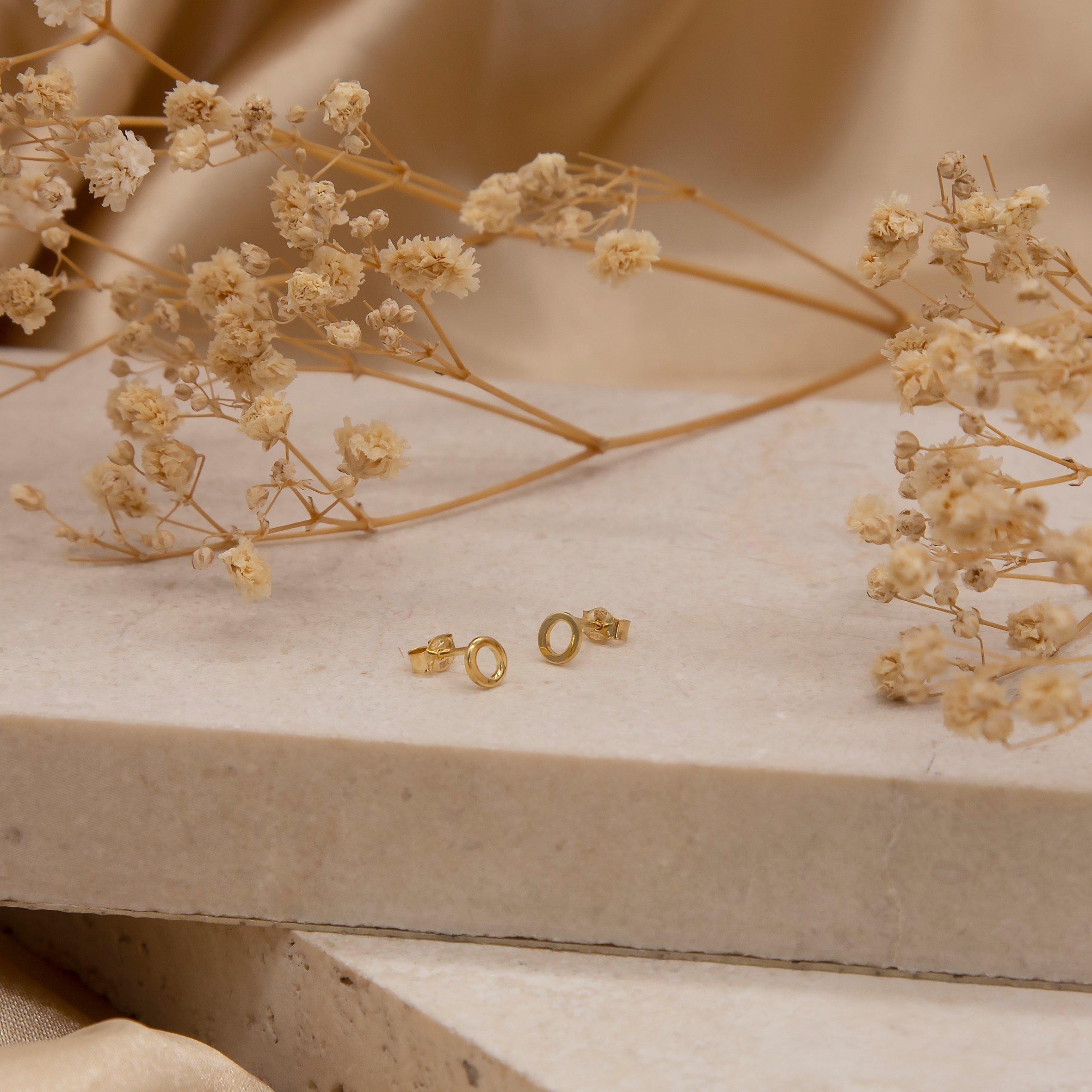 Yellow Gold - Be You - 9ct Gold Initial Stud Earrings - 10