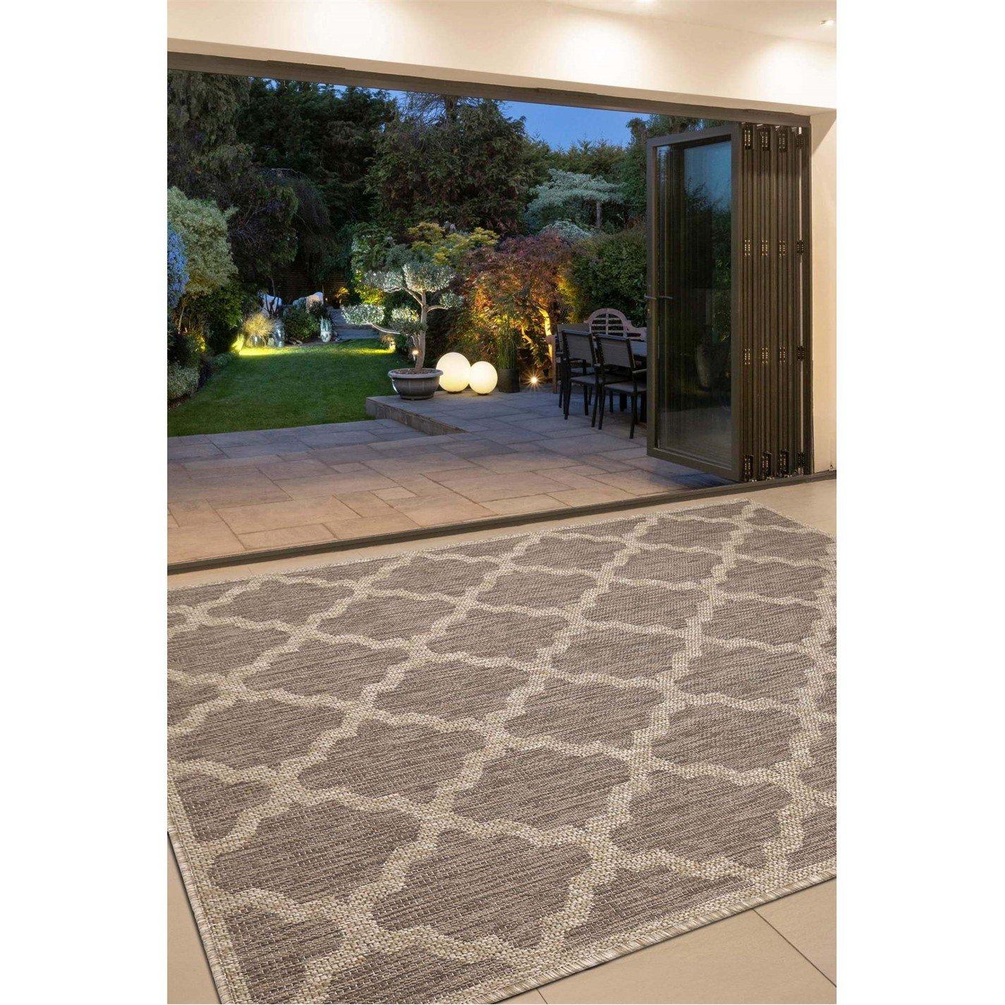 Homemaker  Trellis Gel Flatweave Rug Latte - 80x150cm