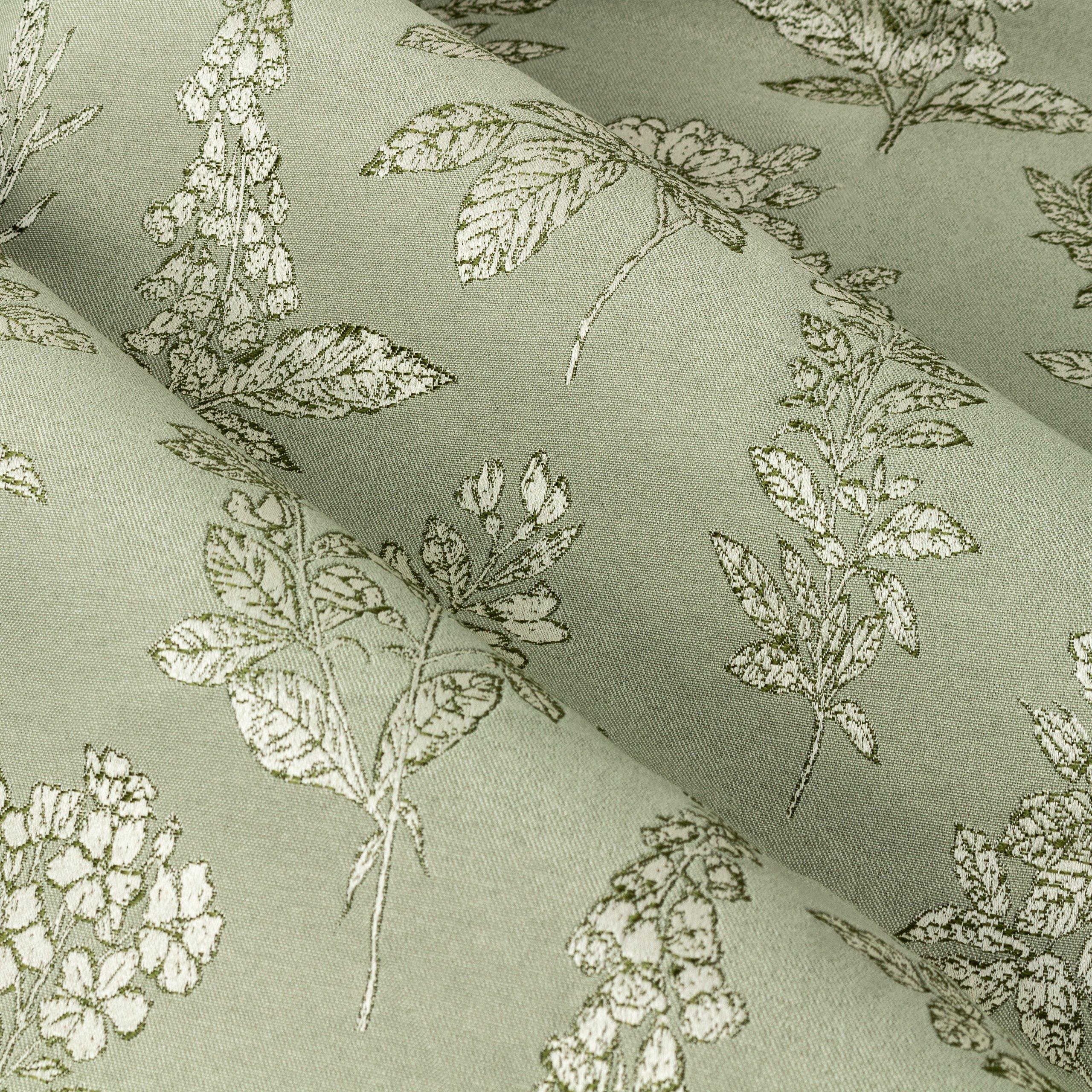 Sage - Wylder - Sophia Floral Jacquard Eyelet Curtains - 6