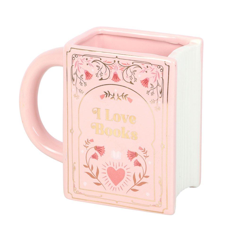 Pink - Something Different - I Love Books Pink Book Shaped Mug - 2