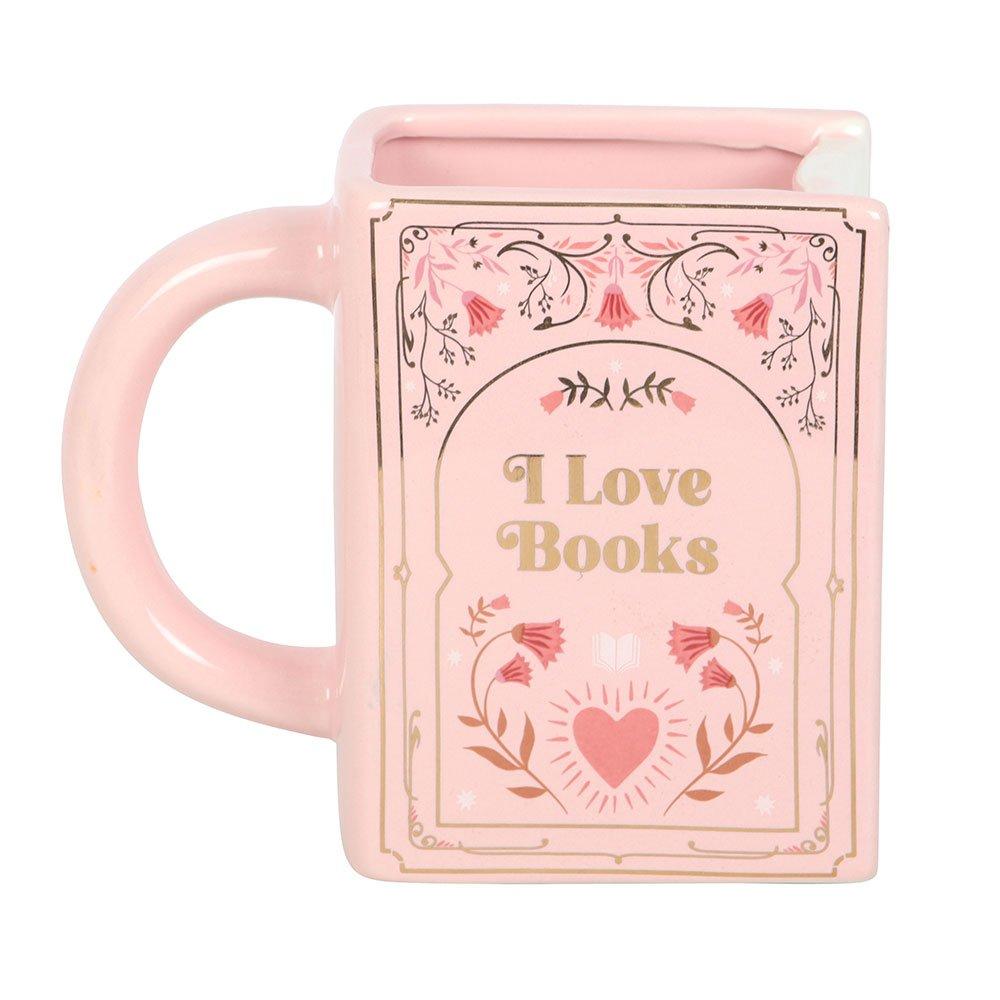 Pink - Something Different - I Love Books Pink Book Shaped Mug - 3