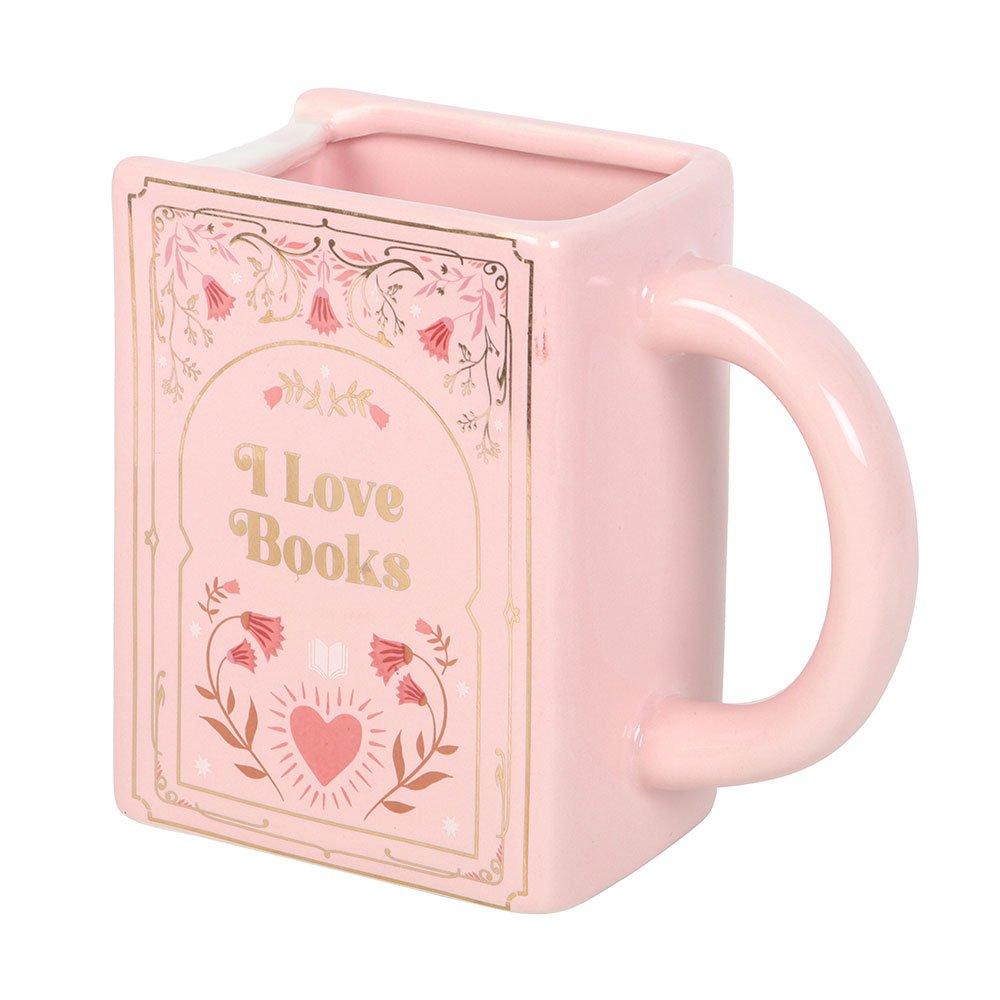 Pink - Something Different - I Love Books Pink Book Shaped Mug - 4