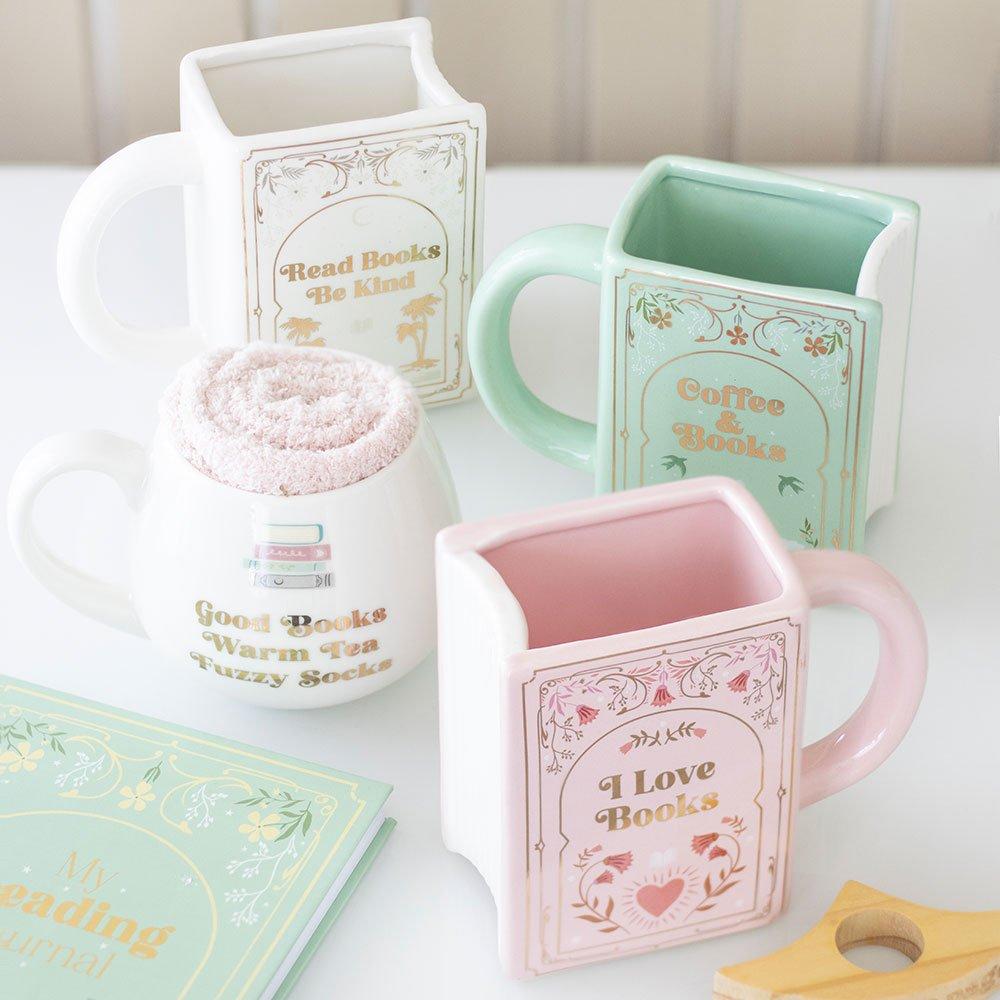 Pink - Something Different - I Love Books Pink Book Shaped Mug - 5