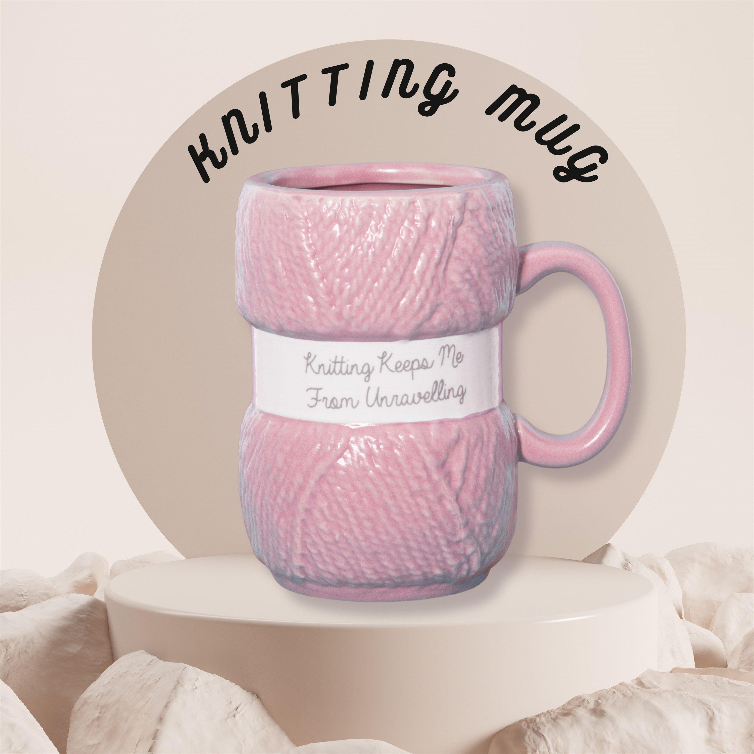 Pink - Boxer Gifts - Knitting Keeps Me From Unravelling Mug Gift - 2