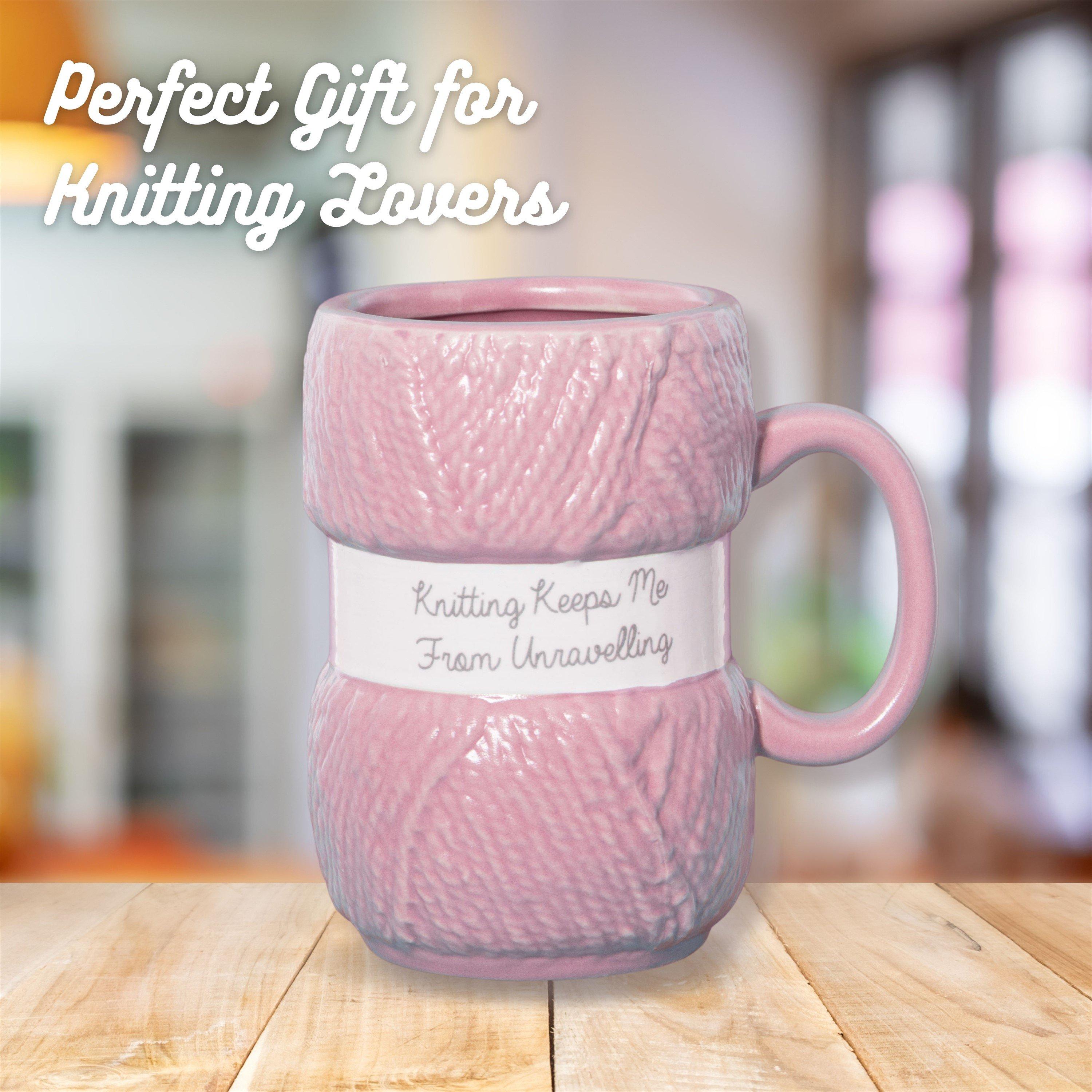 Pink - Boxer Gifts - Knitting Keeps Me From Unravelling Mug Gift - 4