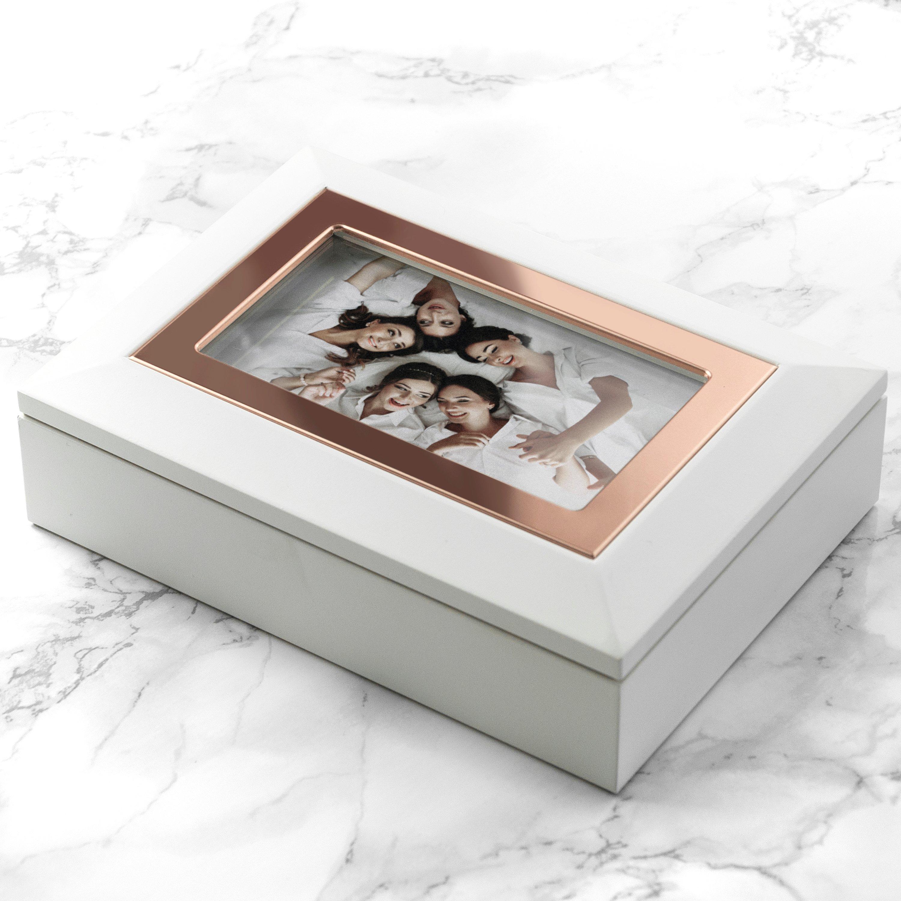White - Treat Republic - Powder White and Rose Gold Trinket Box