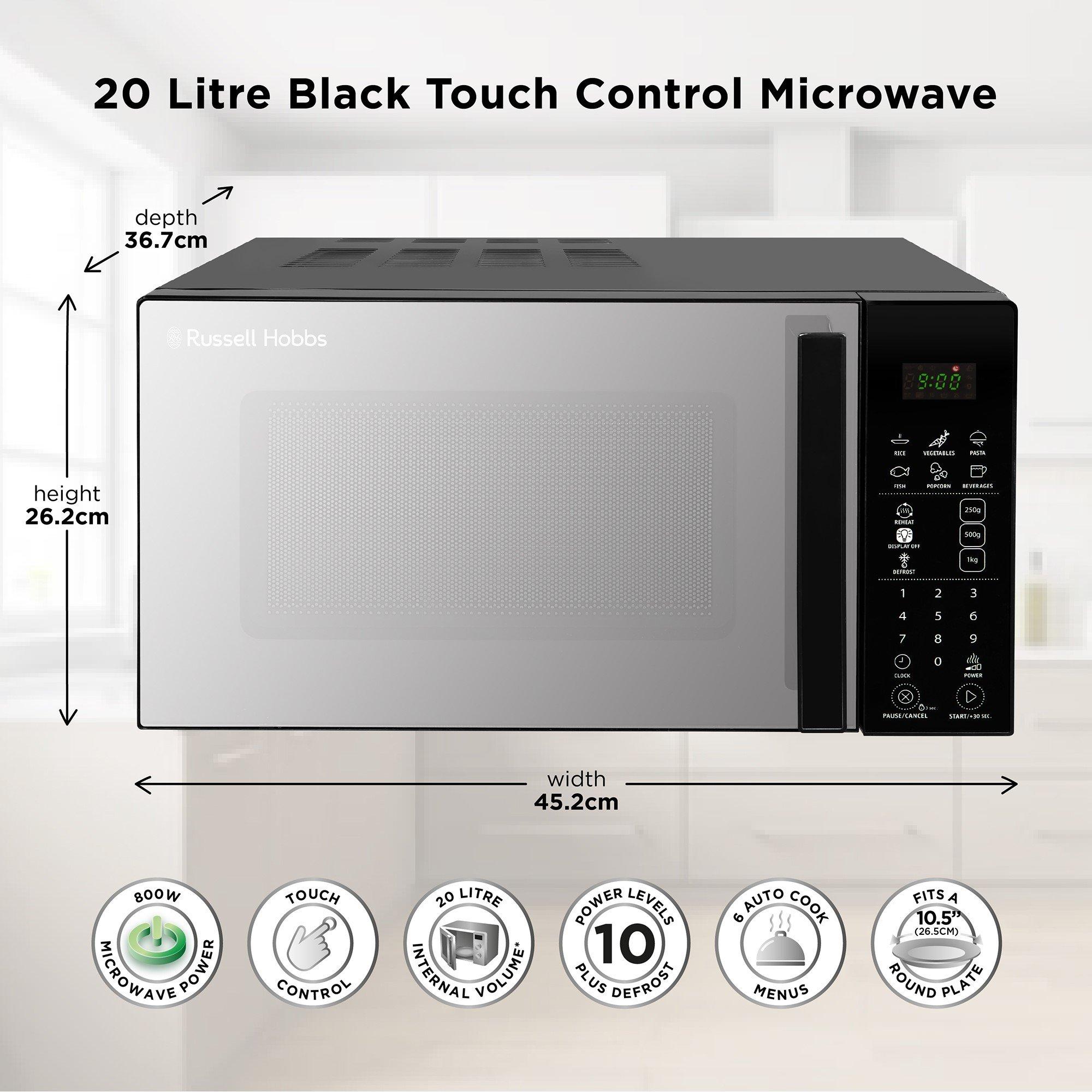 Black - Russell Hobbs - Russell Hobbs RHMT2004B Touch Control Microwave - 2