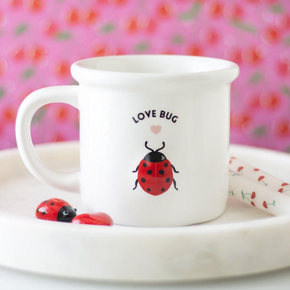 White - Something Different - Love Bug Mug with 3D Ladybird - 1
