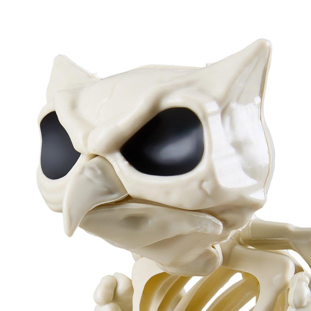 Beige - LIFE IDEAS - Spooky Owl Skeleton Figurine Bone Statue - 7