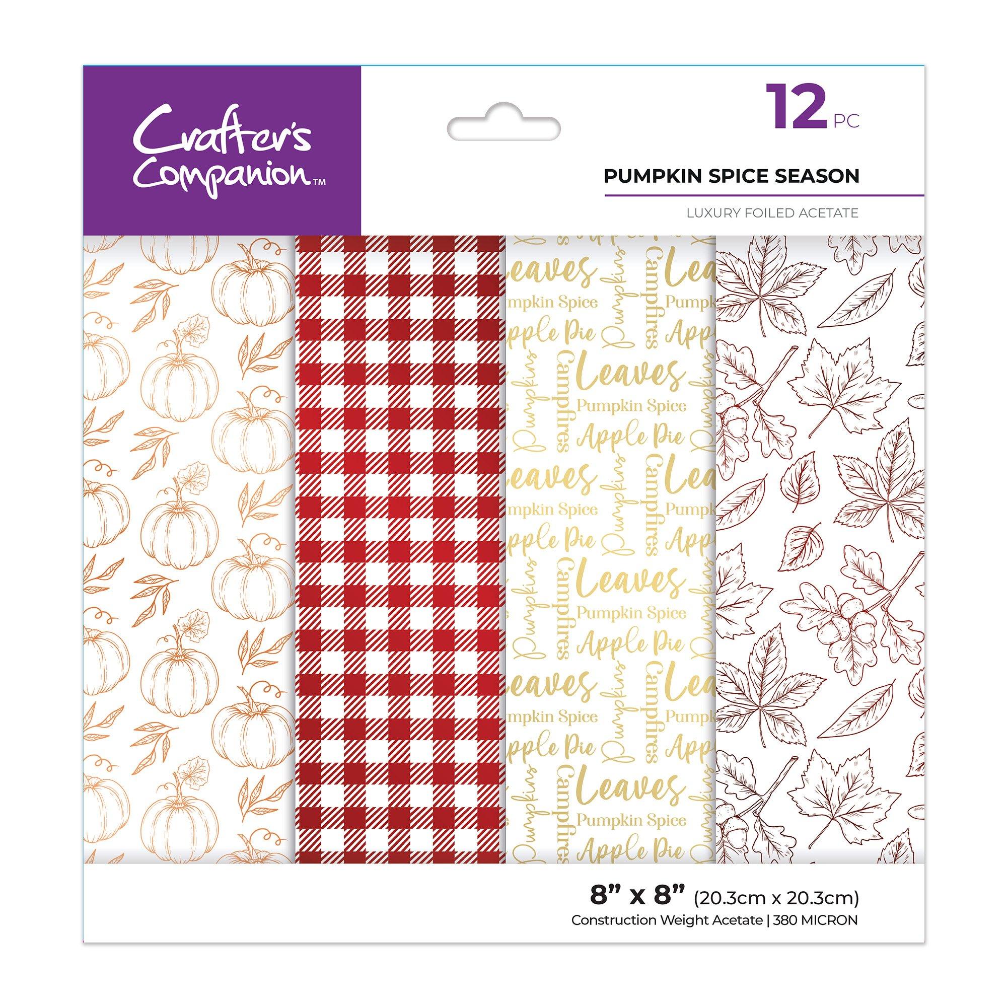 Multi - Crafters Companion - 8” x 8” Luxury Foiled Acetate Pack - Pumpkin Spice - 1