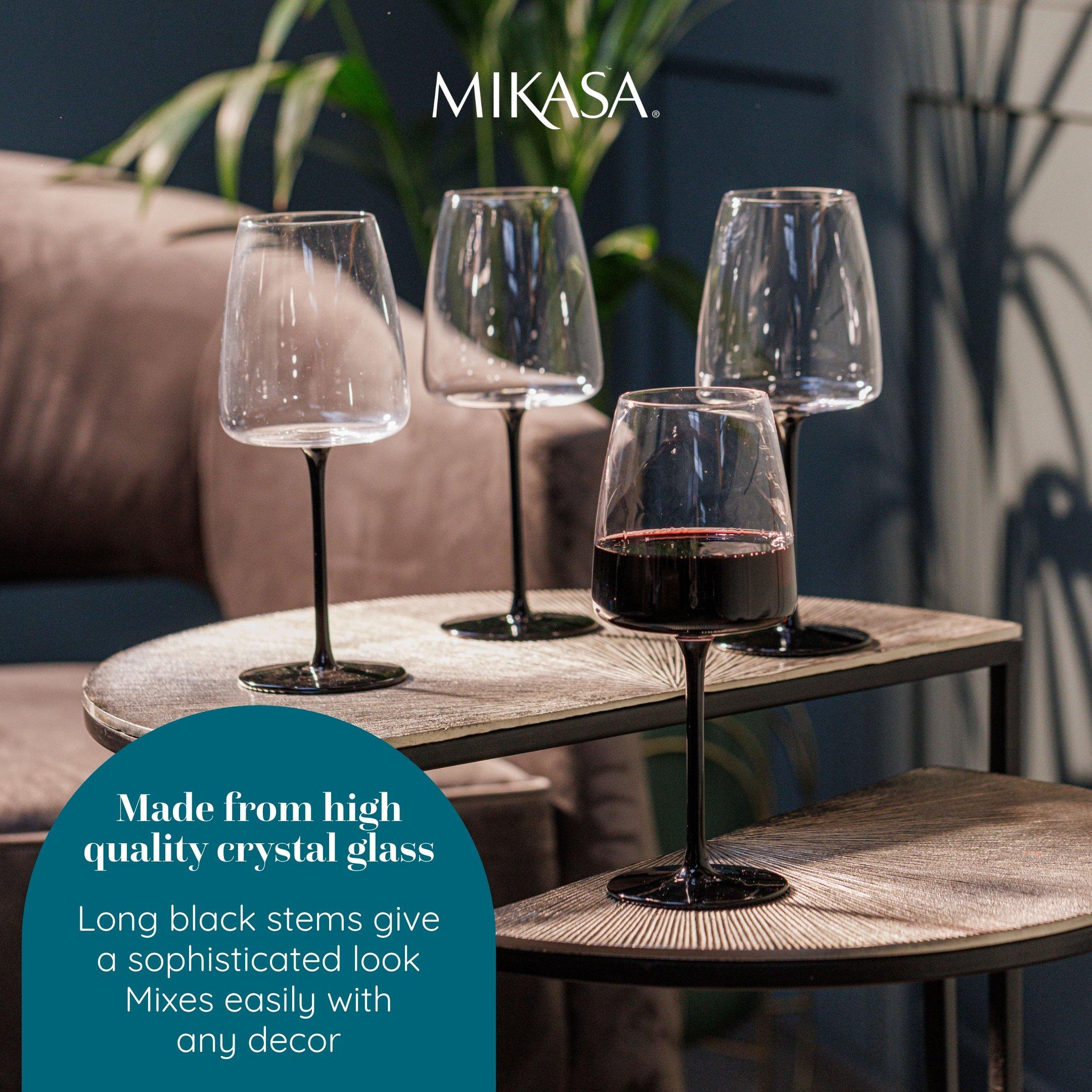Clear - Mikasa - Mikasa Palermo Crystal Red Wine Glasses, Set of 4 - 4