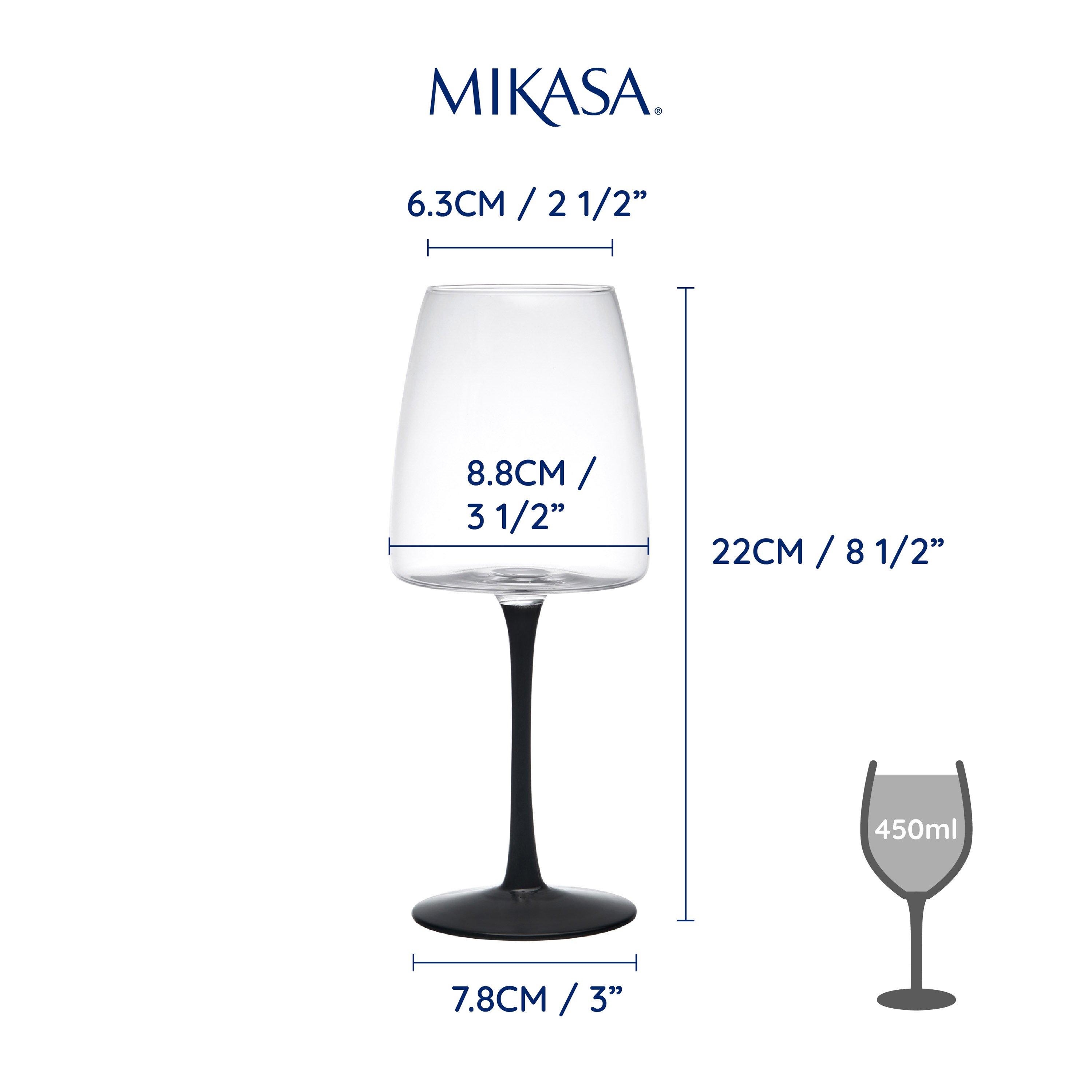 Clear - Mikasa - Mikasa Palermo Crystal Red Wine Glasses, Set of 4 - 6