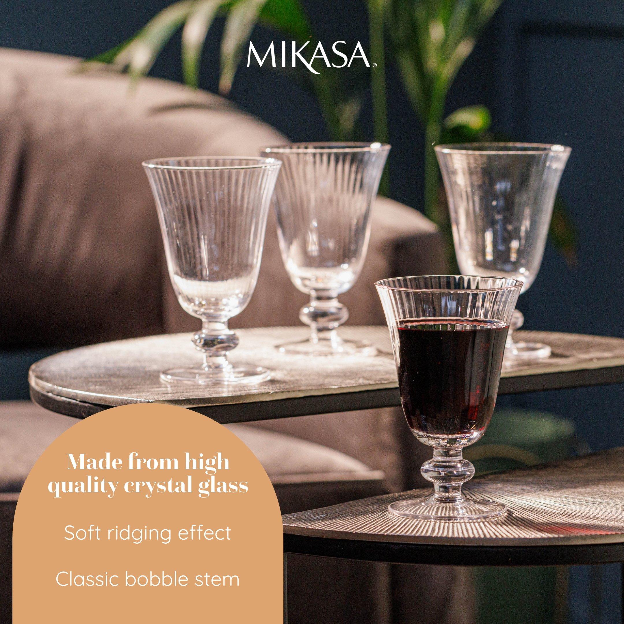 Clear - Mikasa - Mikasa Salerno Crystal Wine Glasses, Set of 4 - 4