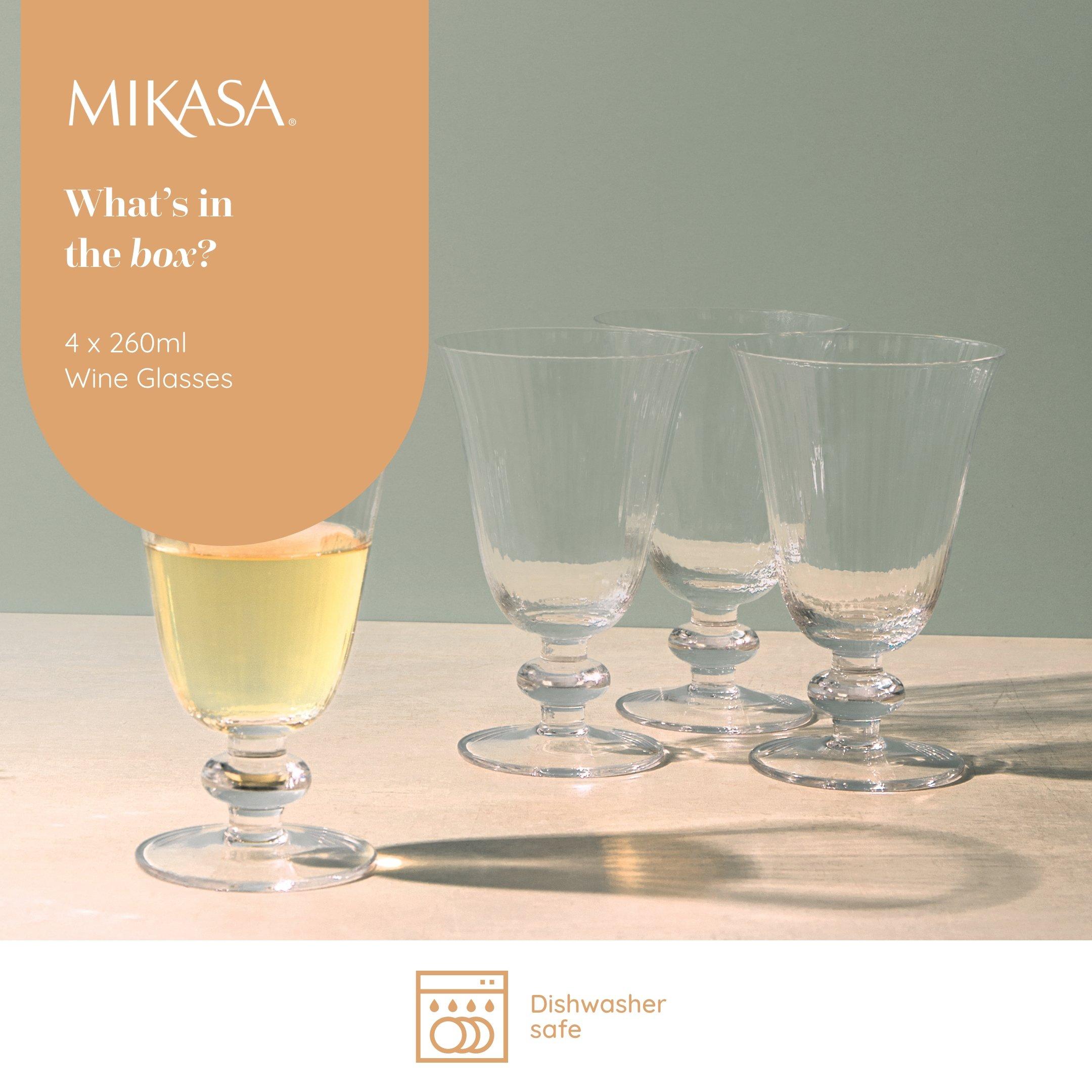 Clear - Mikasa - Mikasa Salerno Crystal Wine Glasses, Set of 4 - 5
