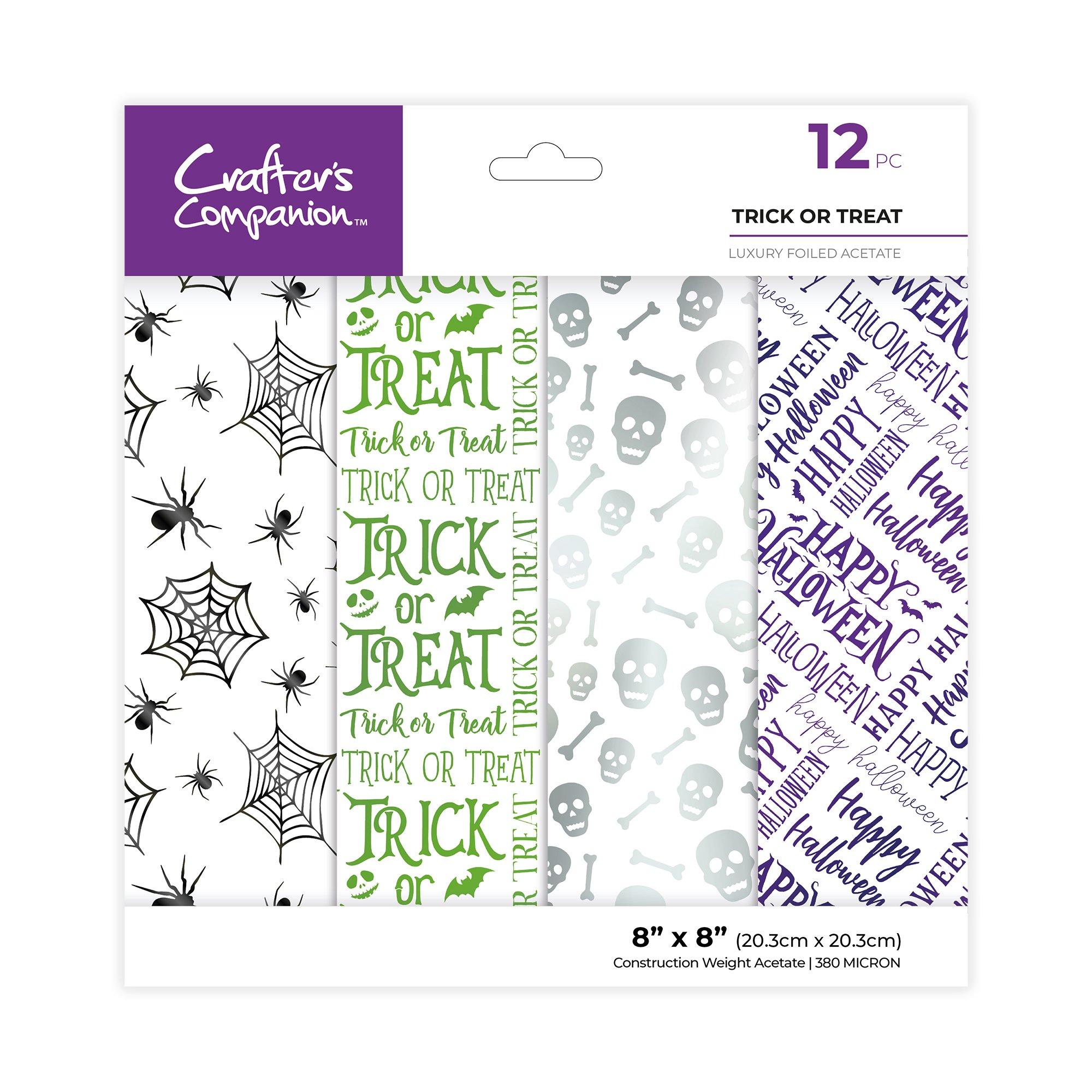 Multi - Crafters Companion - 8” x 8” Luxury Foiled Acetate Pack -Trick or Treat - 1