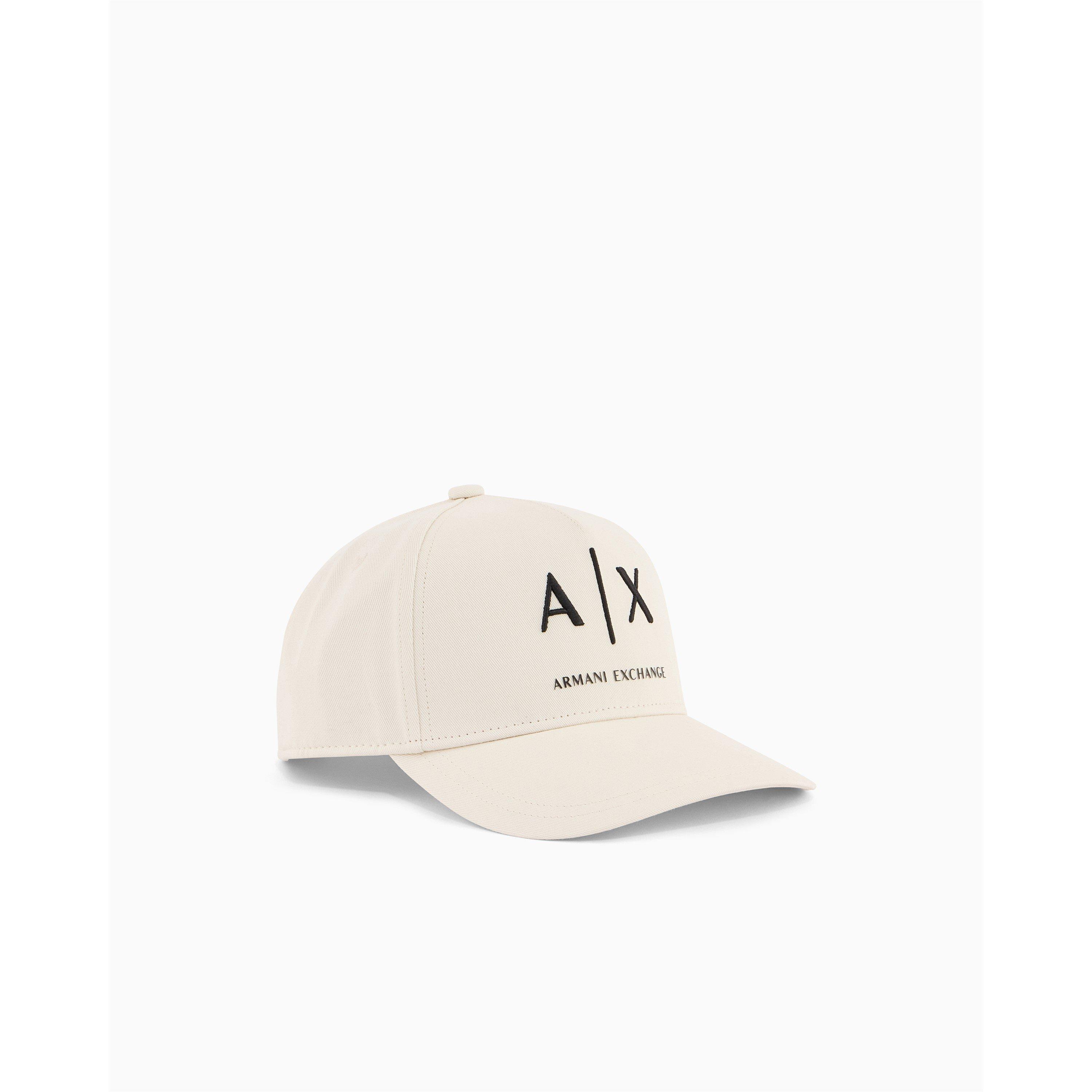 Armani Exchange Men's Baseball Hat - Cream/Blck Logo - Mens